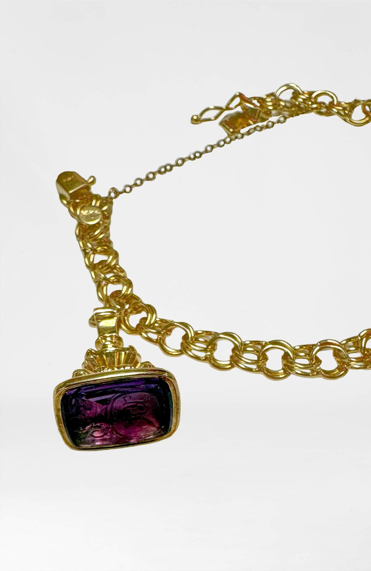 14k Bracelet With Three Fobs - Gretchen Scott