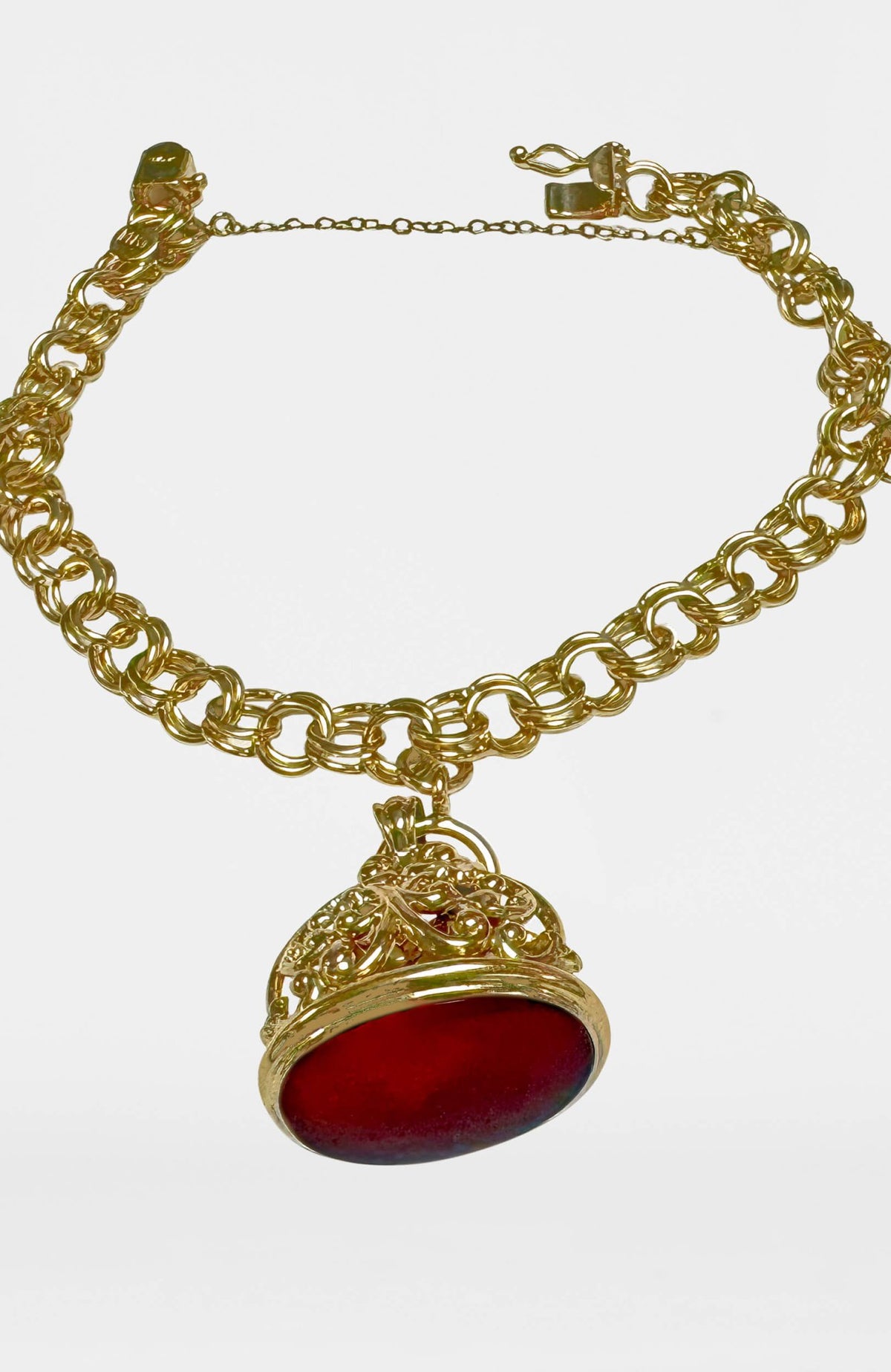 14k Bracelet With Three Fobs - Gretchen Scott