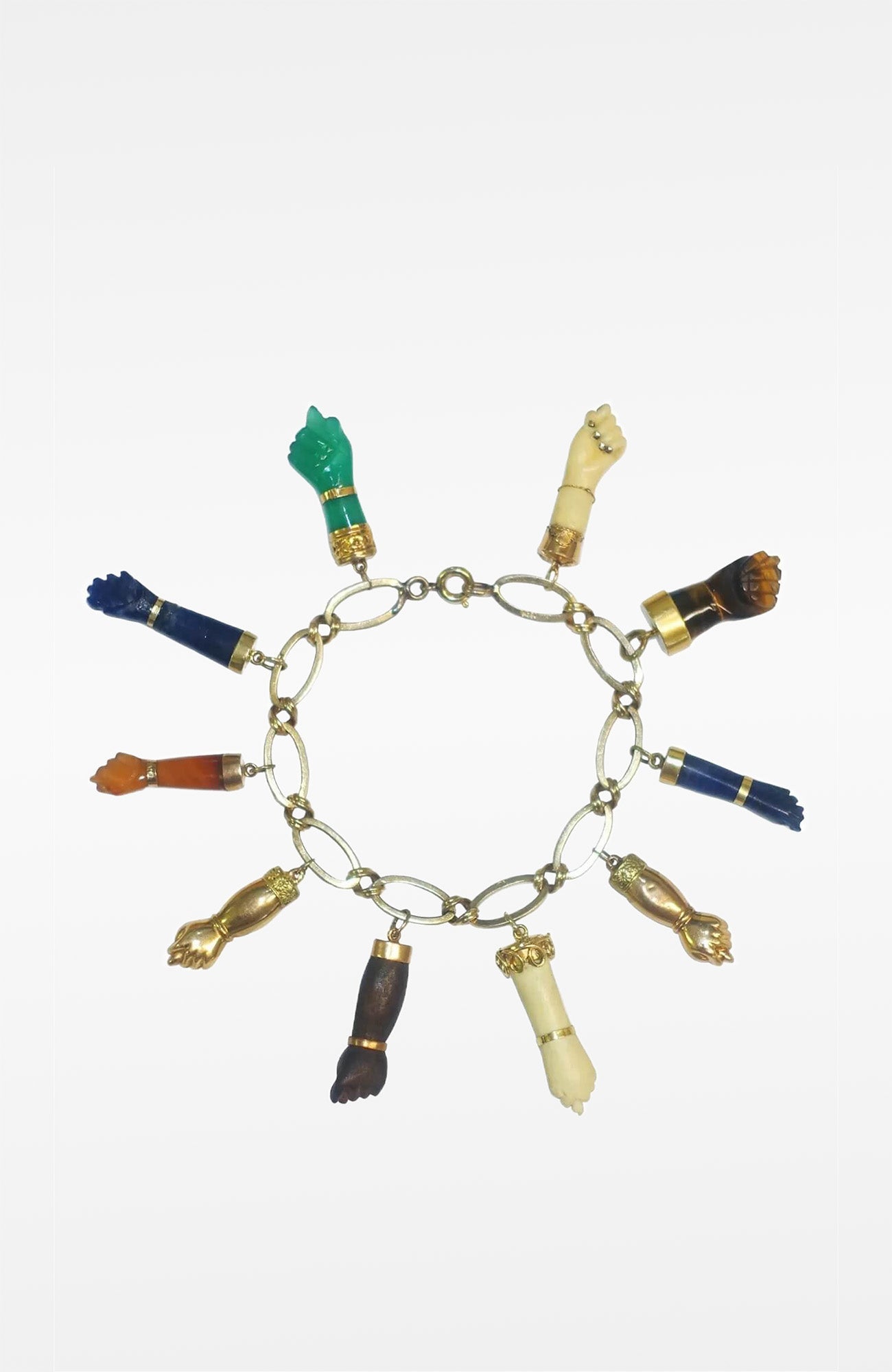 14K Gold 10-Figa Charm Bracelet