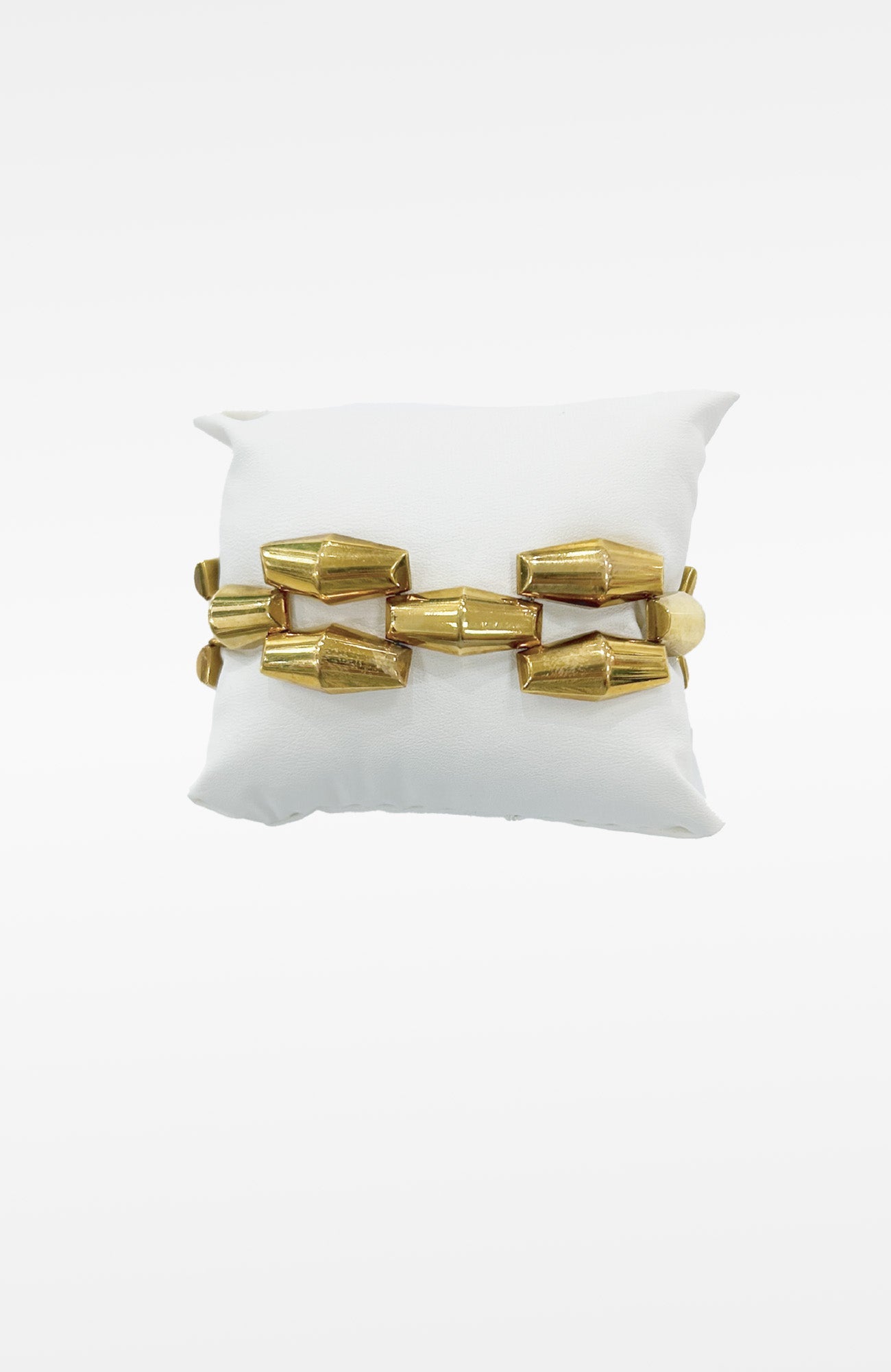 14k Gold Mossalone 1940's Bullet Bracelet