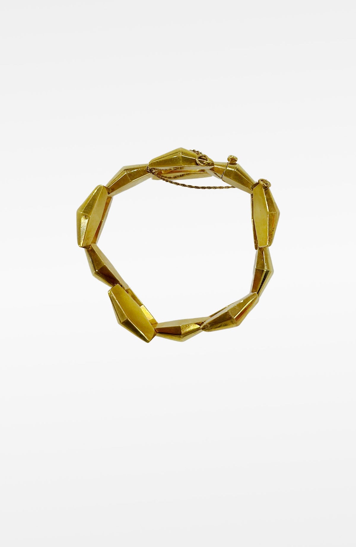 14k Gold Mossalone 1940's Bullet Bracelet