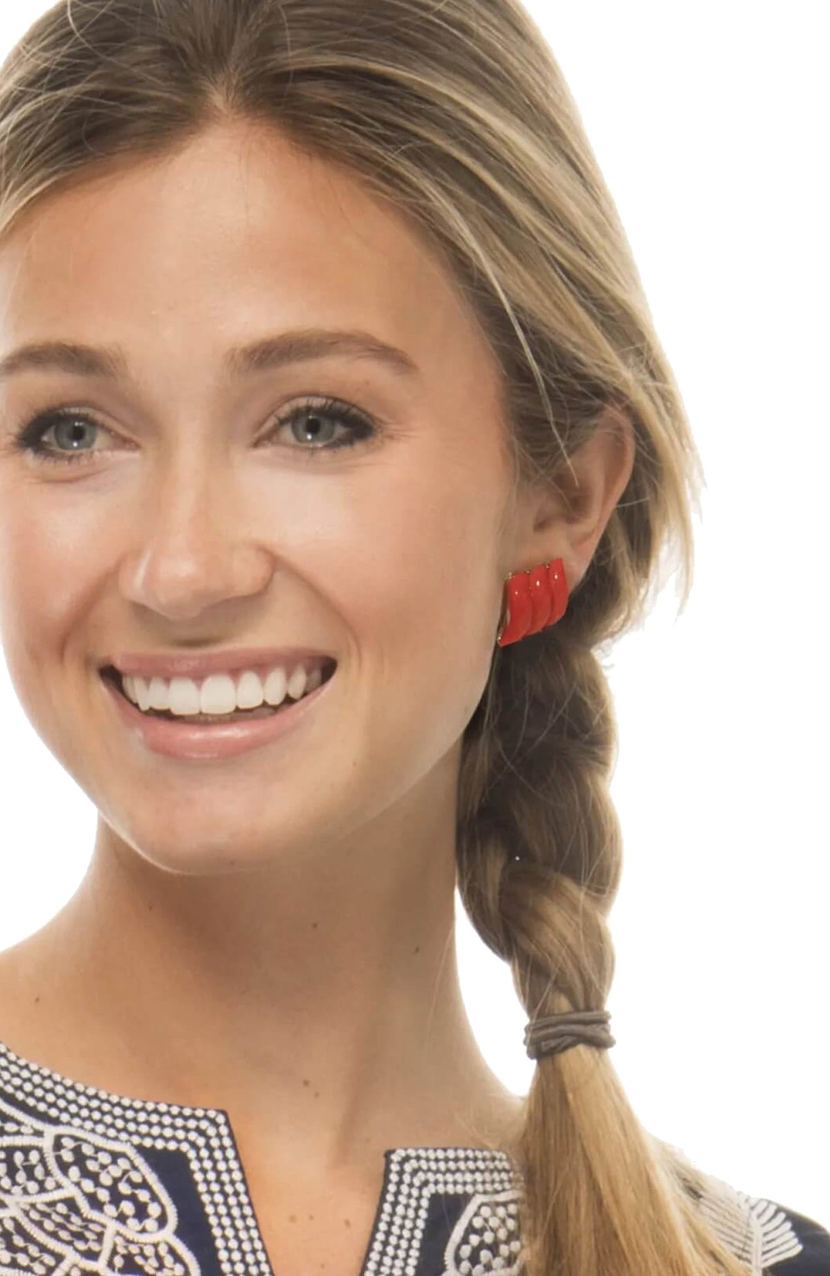 18k Gold & Carved Coral Earrings