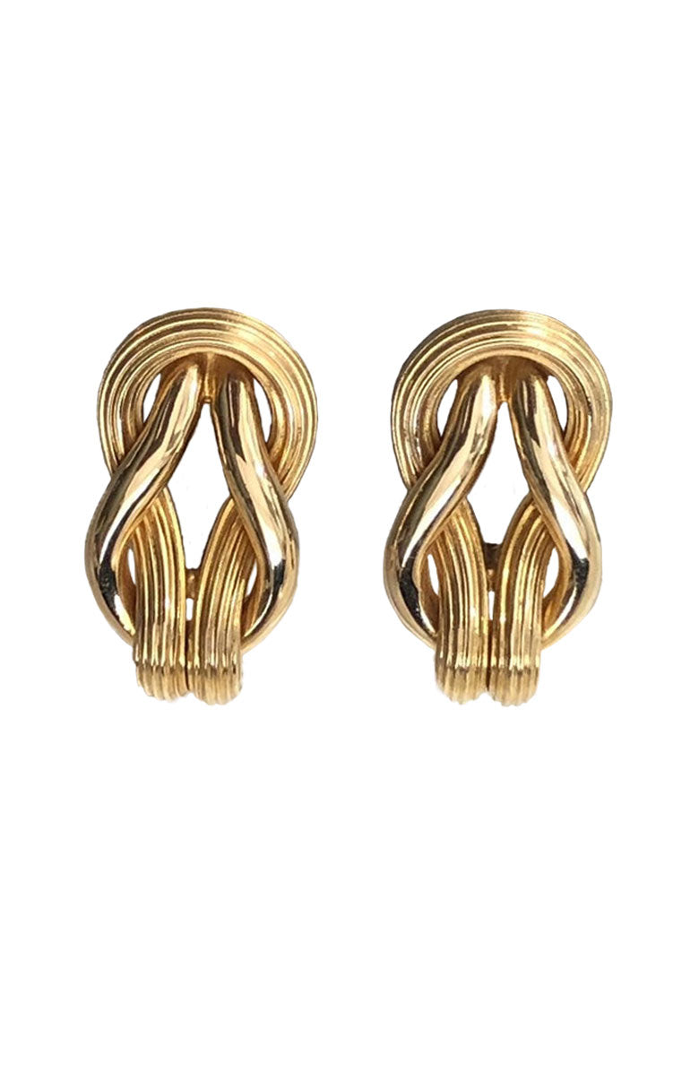 Lalaounis 18k yellow gold Twisted Rope Ear Clips