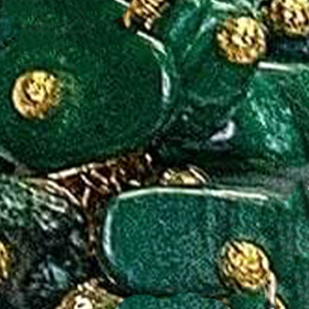 18k Gold Plated Dancing Earrings Green One Size