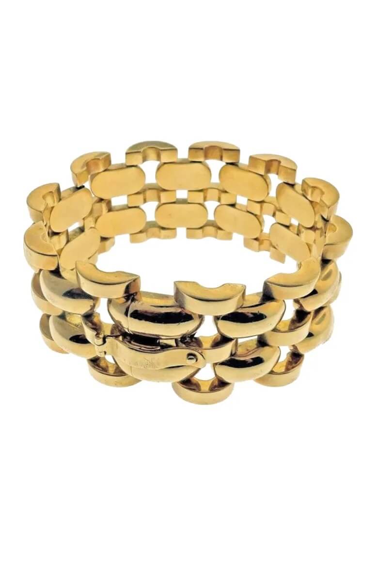 18k Yellow Gold Ablong Dome Bracelet