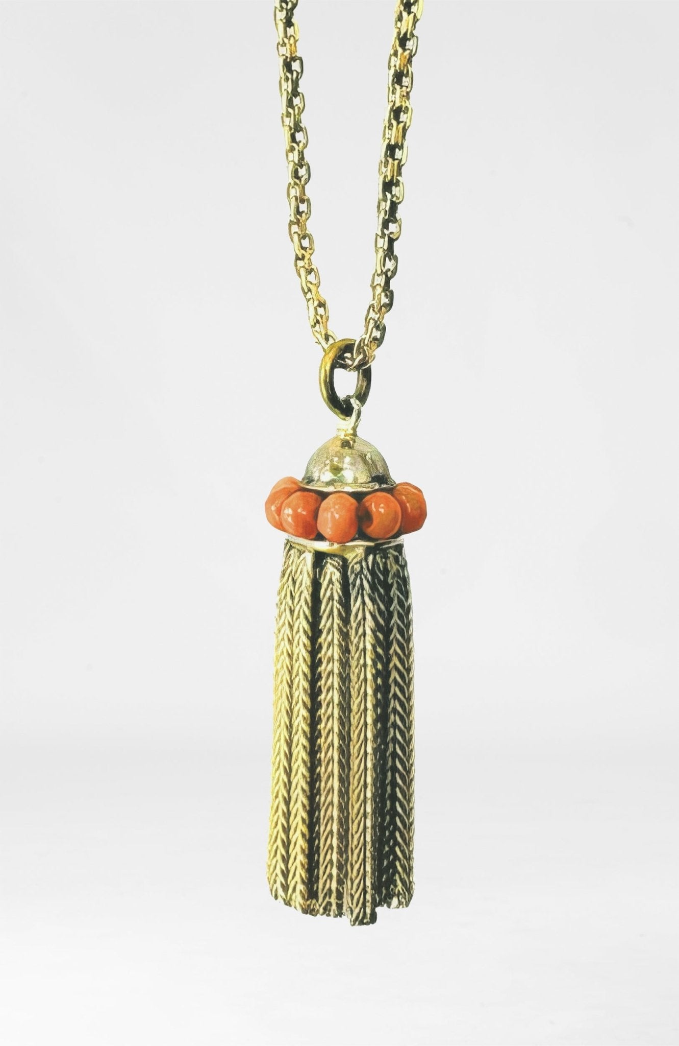 19th Century Coral Tassel Pendant