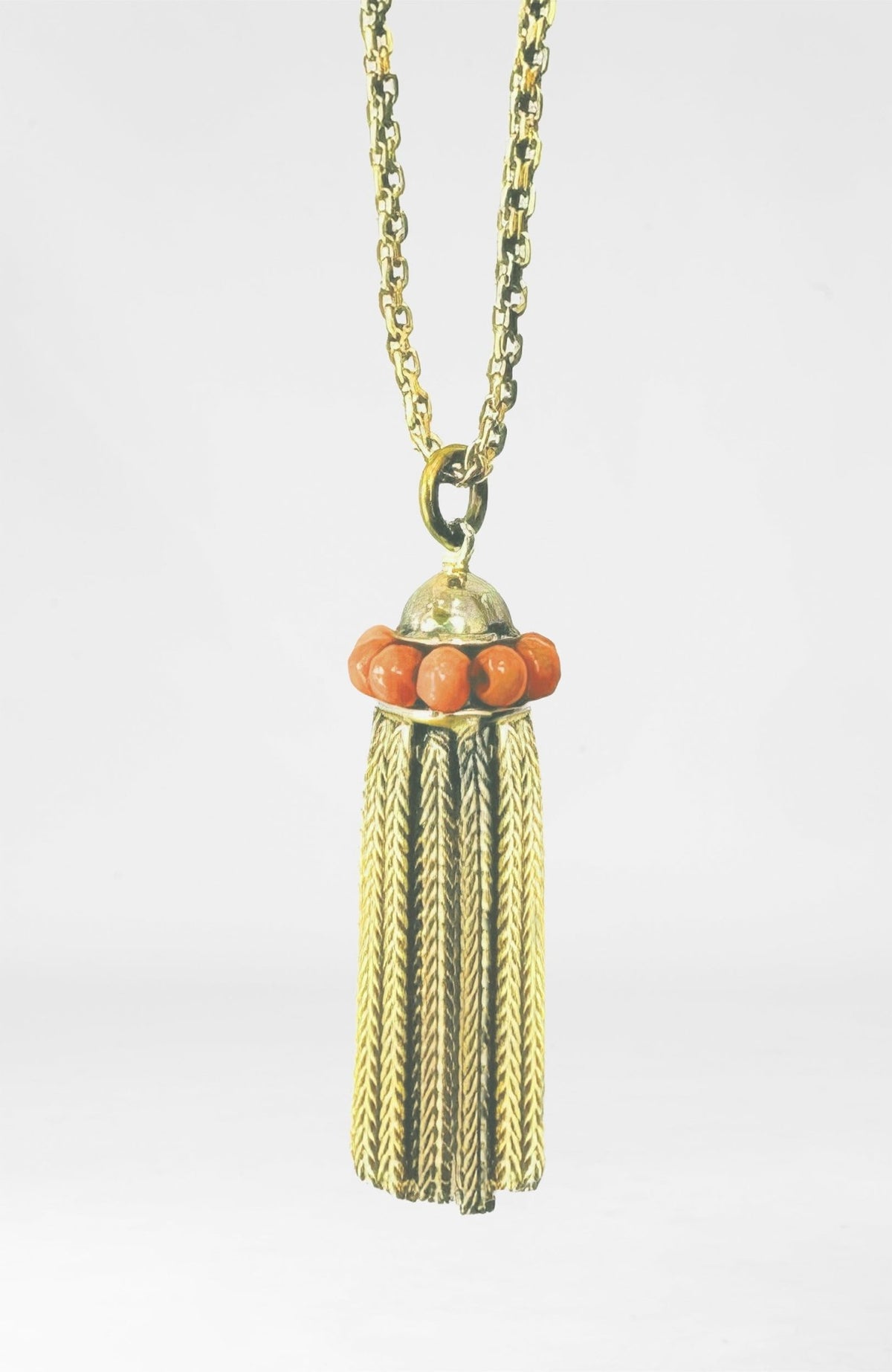19th Century Coral Tassel Pendant