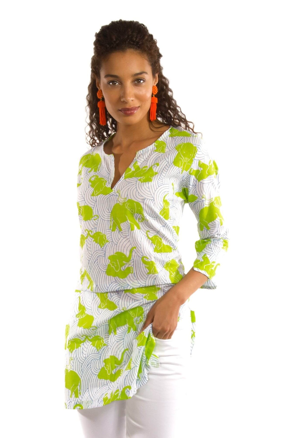 Mommy Cotton Tunic - Trunk Trunk Goose Green