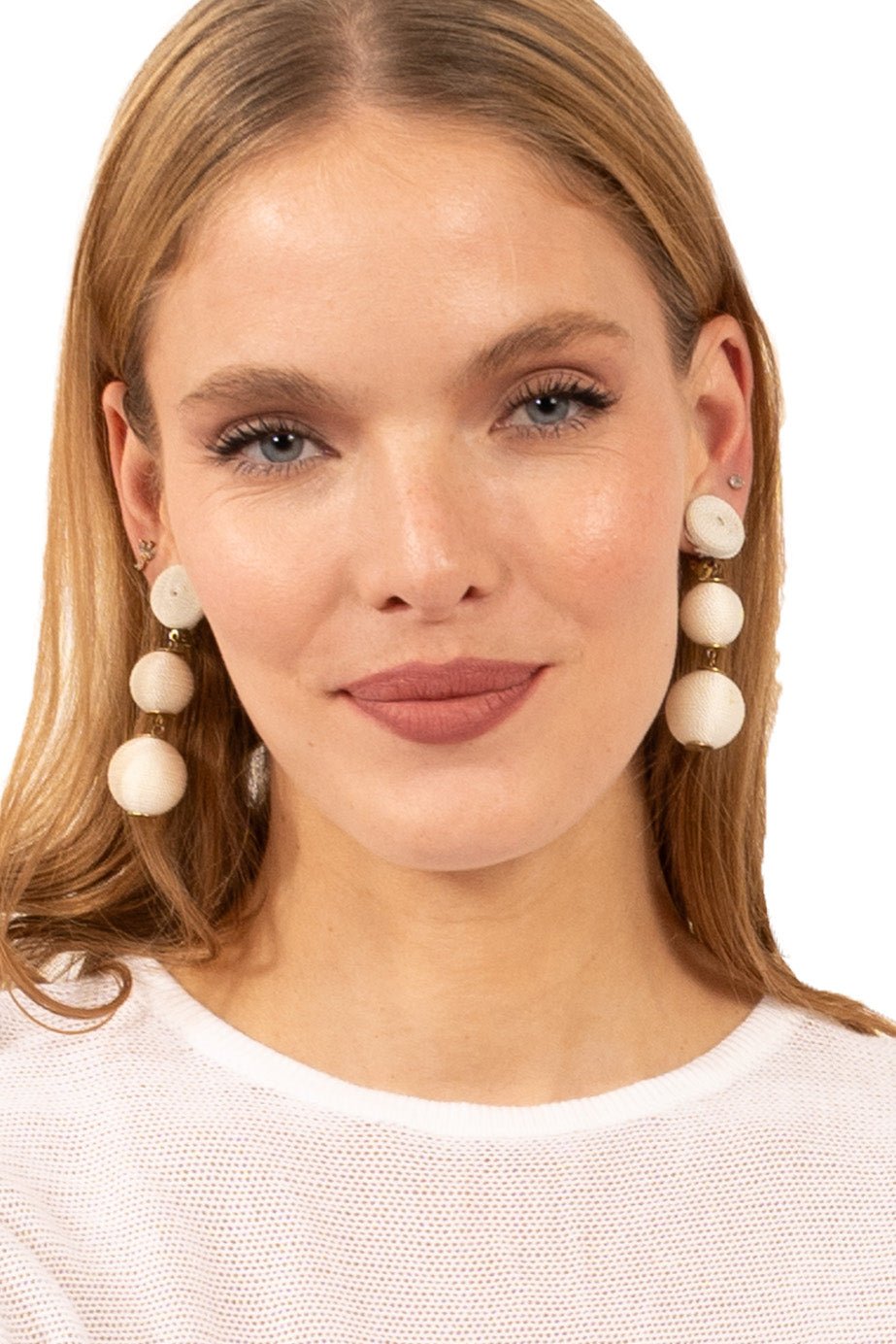 3-Drop Earrings - Durban White One Size
