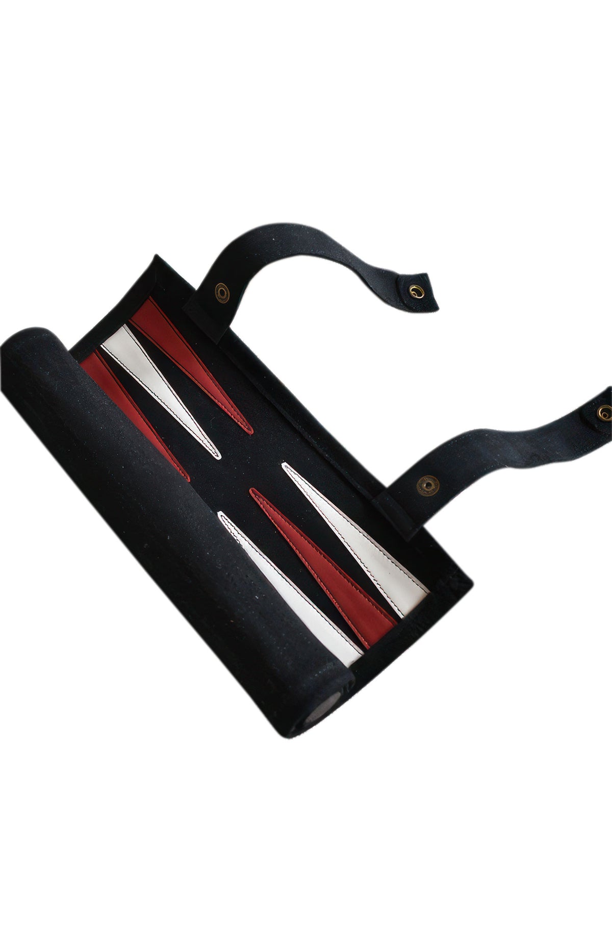 Leather Roll-Up Backgammon Set Black