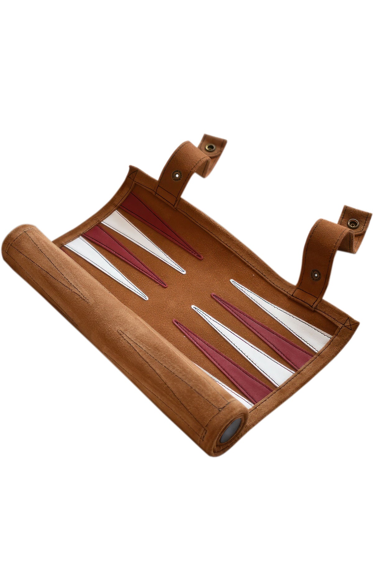Leather Roll-Up Backgammon Set Tan
