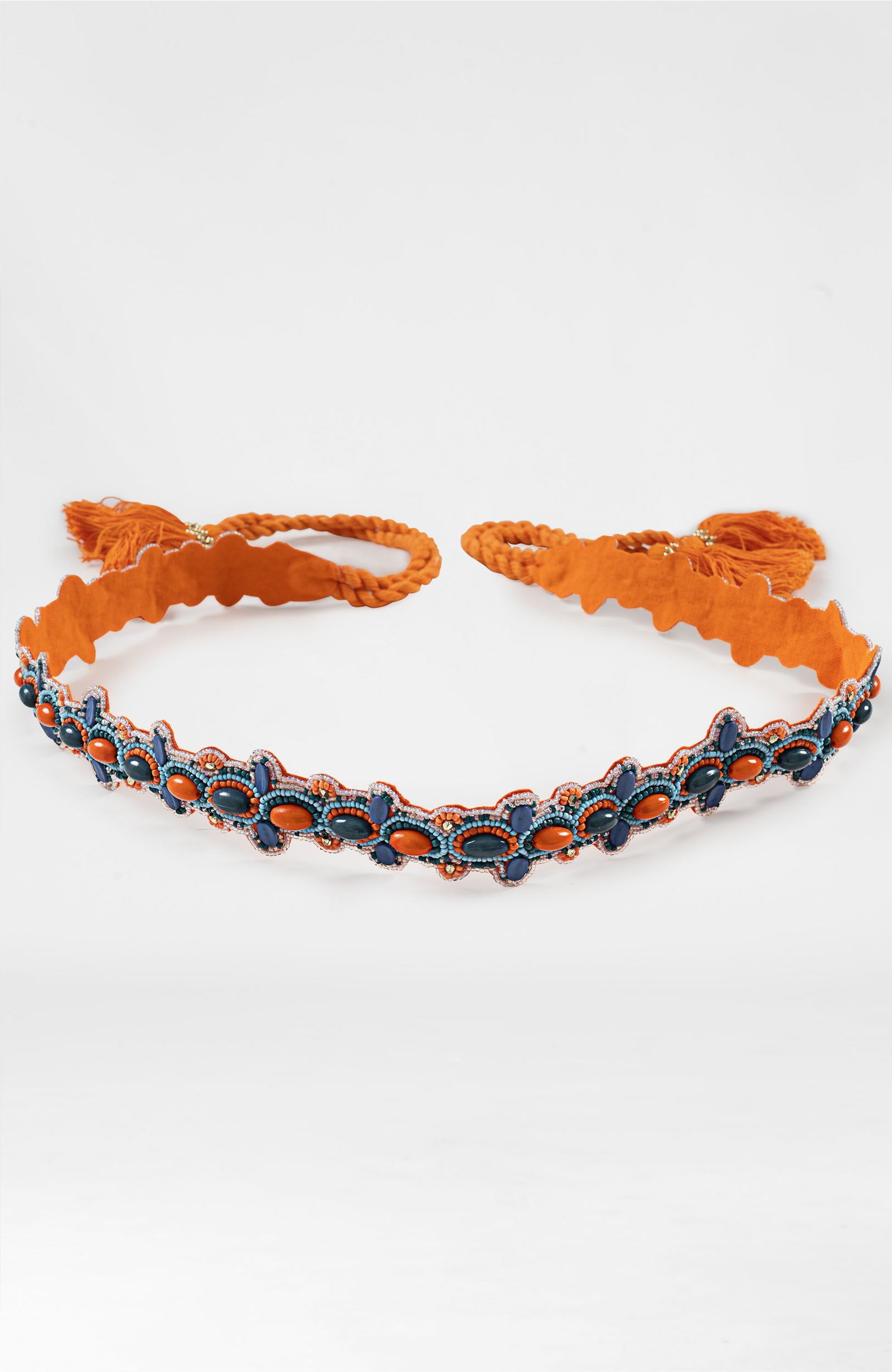 Adjustable Tassel Tie - Splash Sash Orange L XL