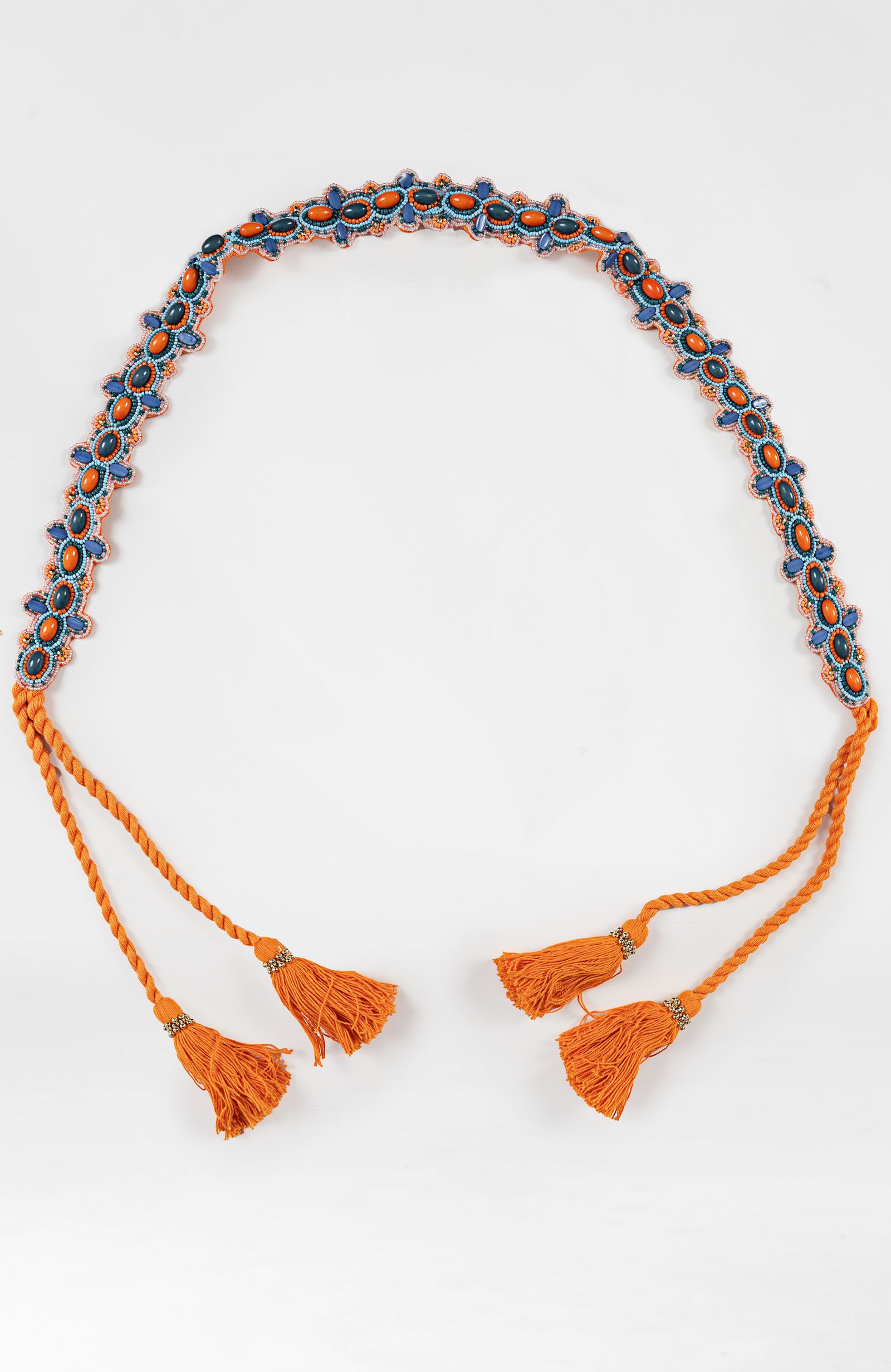 Adjustable Tassel Tie - Splash Sash Orange L XL