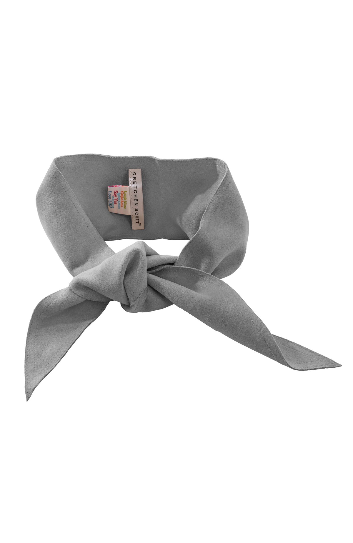 Adjustable Suede Tie Belt Gray One Size