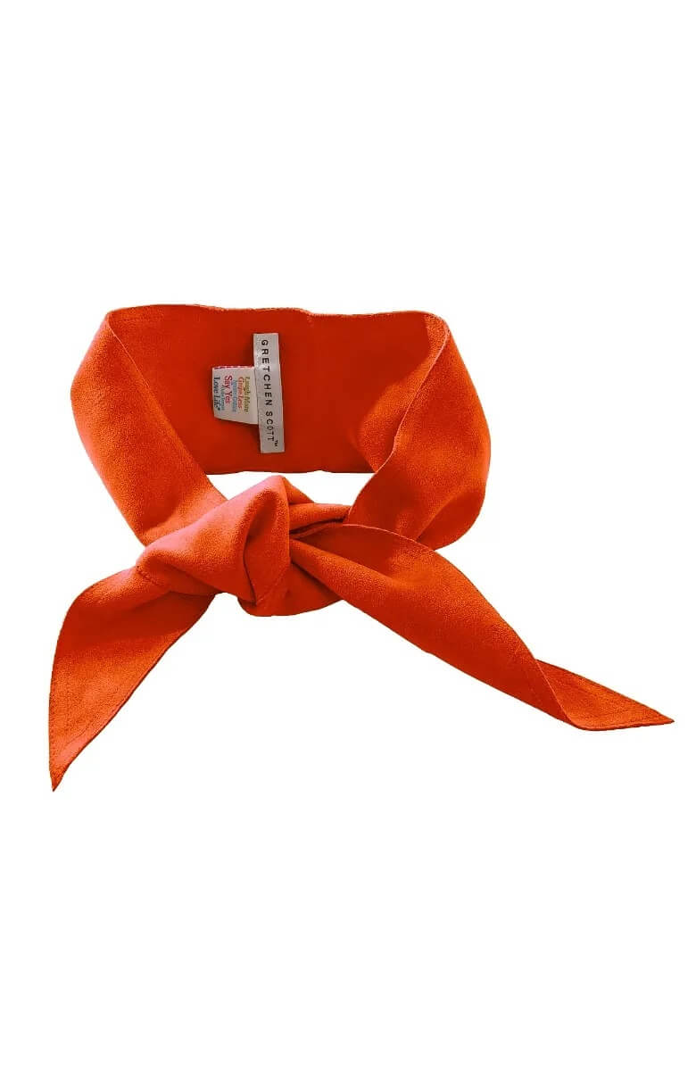 Adjustable Suede Tie Belt Orange ONE SIZE