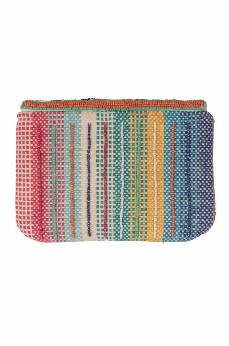 V For Victory Beaded Clutch Multi