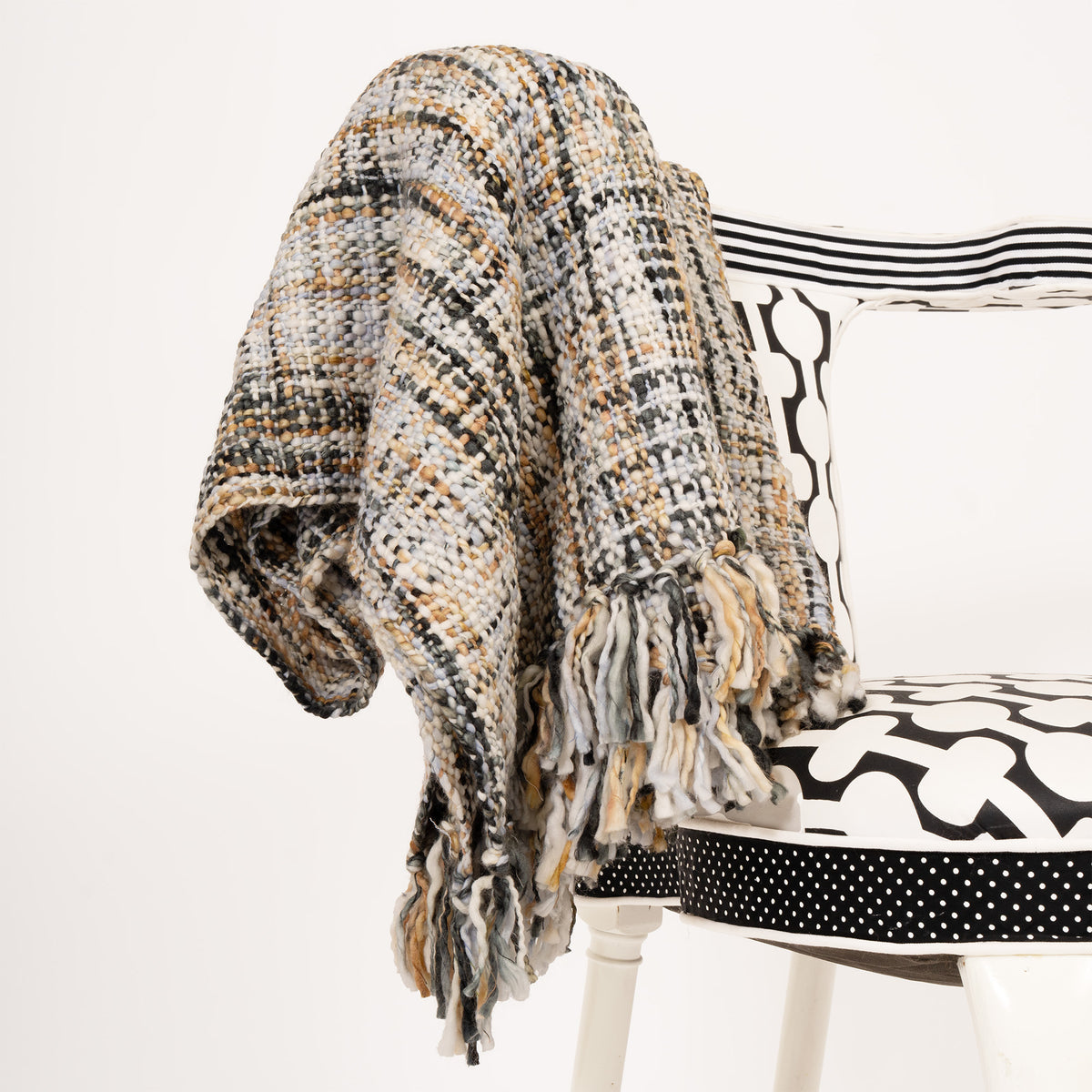 Snootie Snood Fringe Blanket Peri Neutral