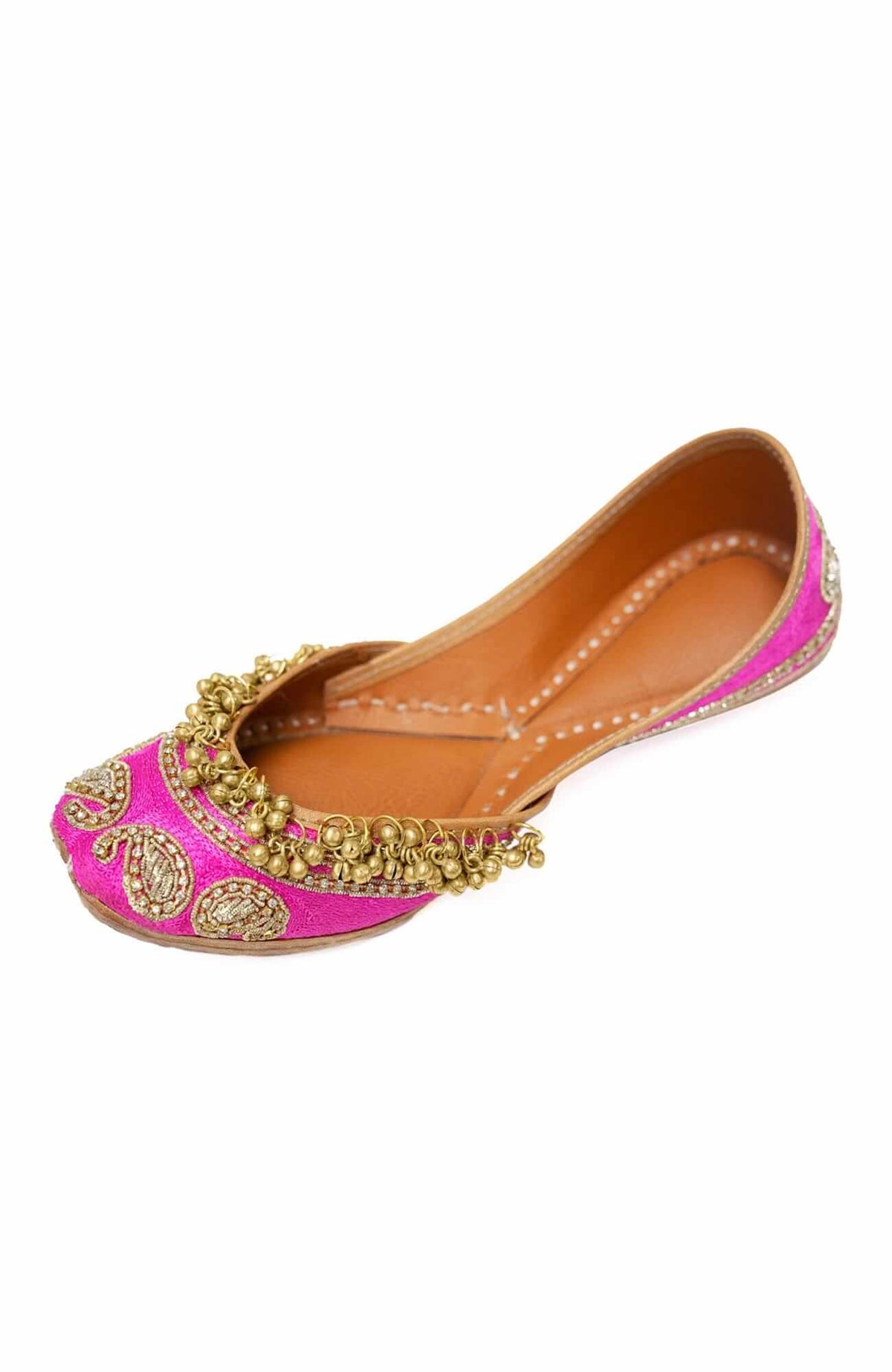 Hand Embroidered Jingle Jangle Jutti Flats Pink