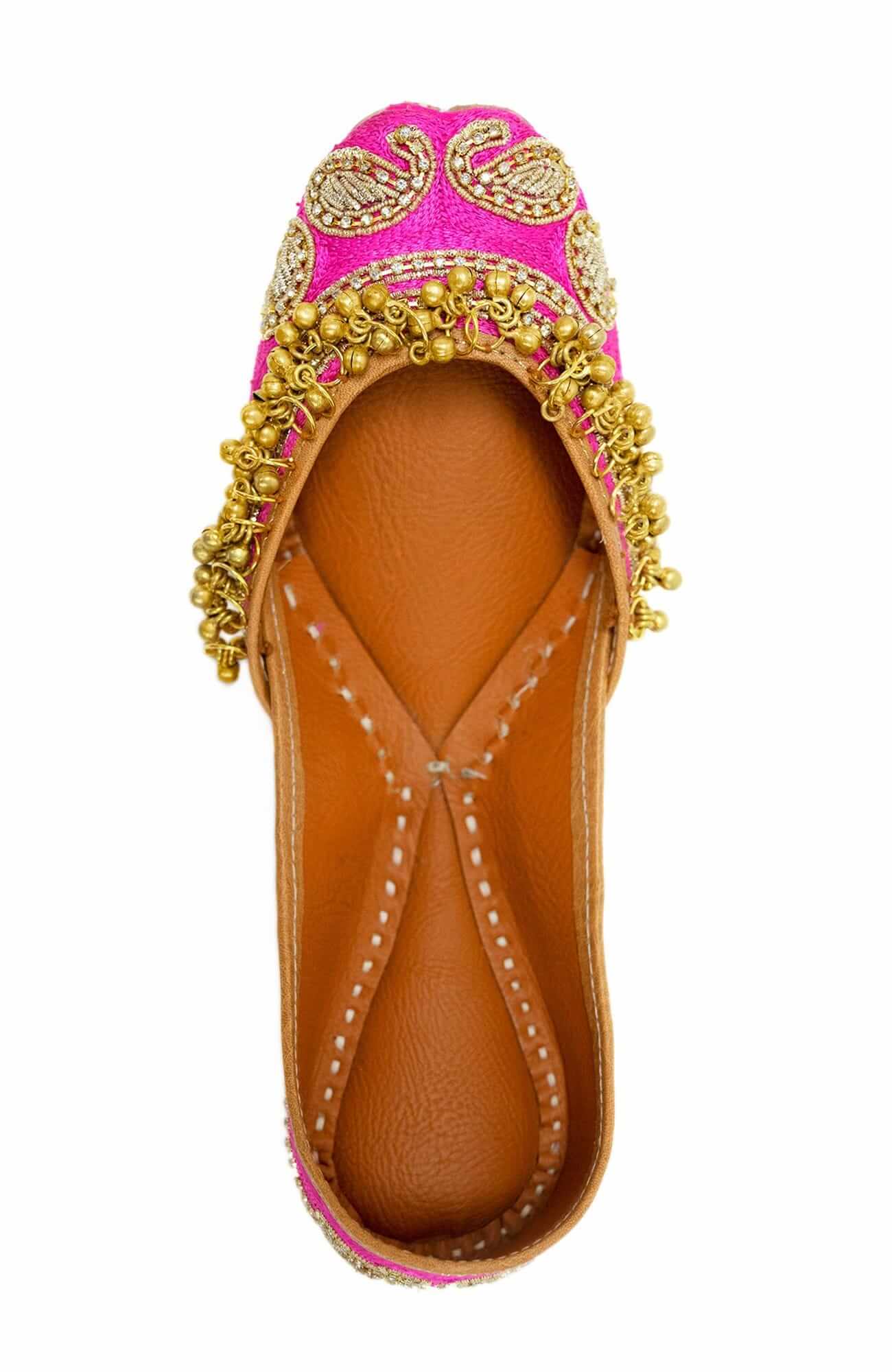 Hand Embroidered Jingle Jangle Jutti Flats Pink