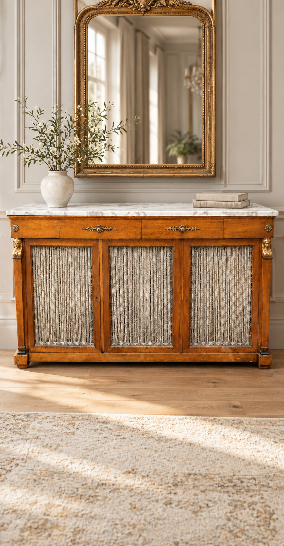 Antique French Regency Marble Top Buffet