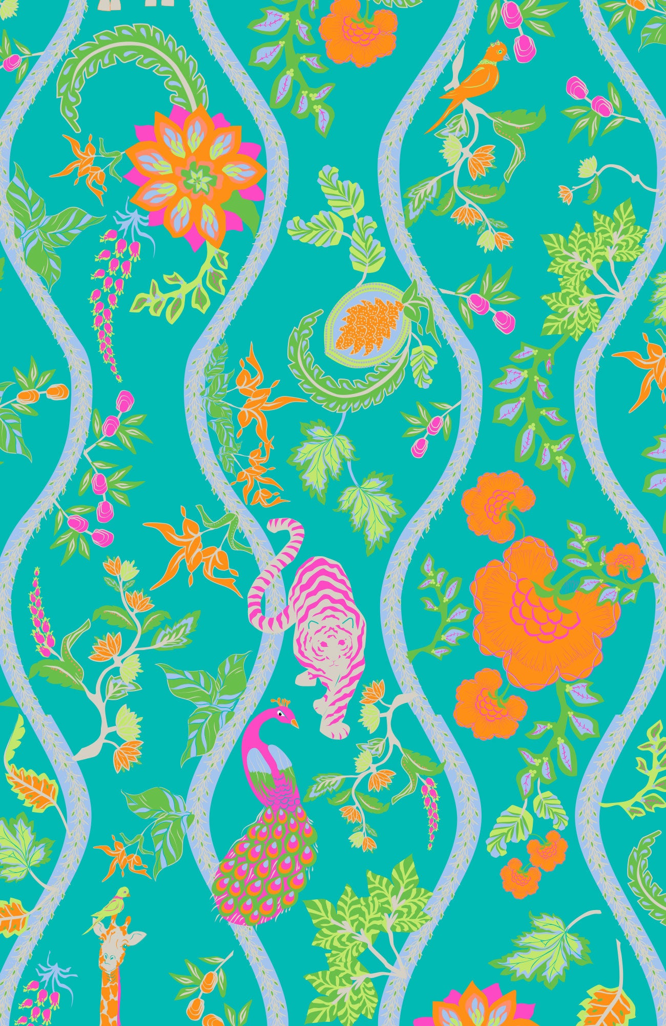 Girls Dress - Jungle Symphony Turq