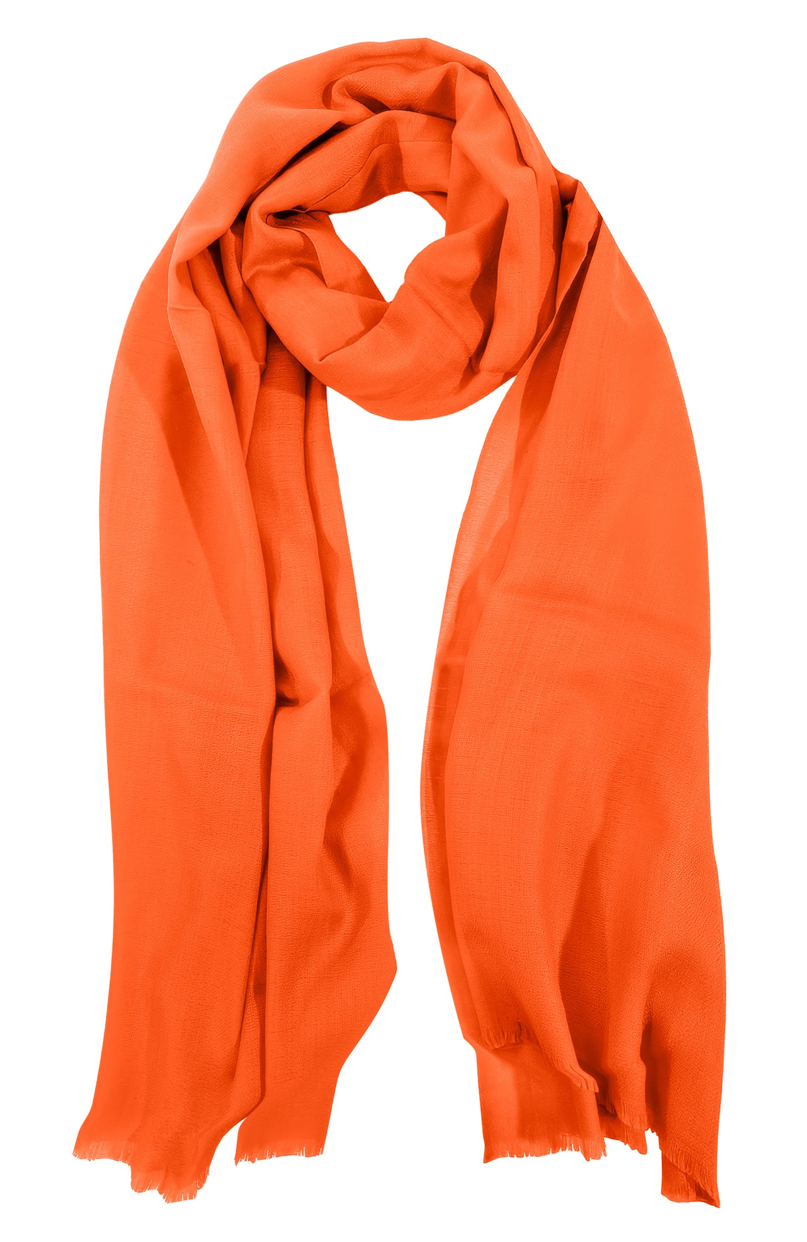 100% Cashmere Pashmina Scarf/Shawl - Classic Orange