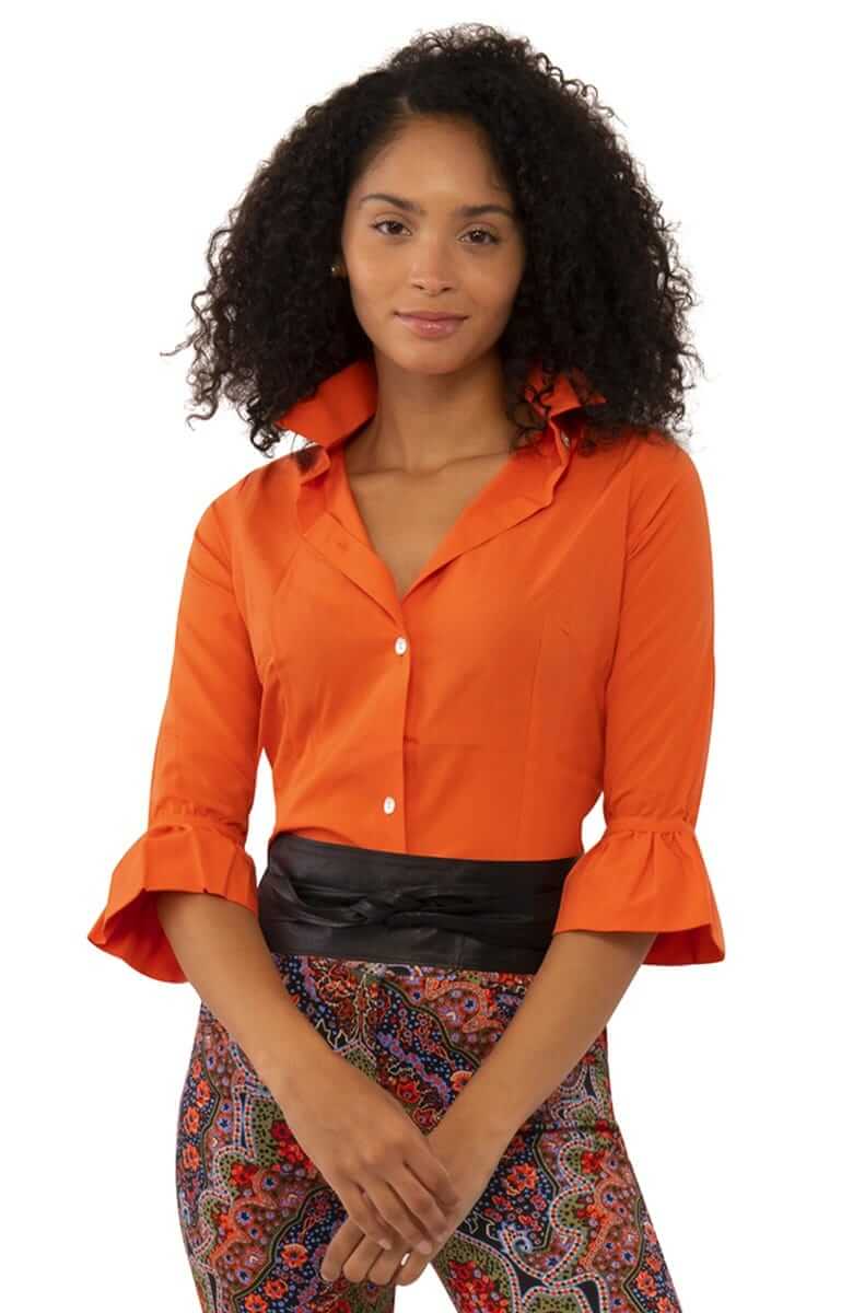 Priss Blouse - Chiffon Orange