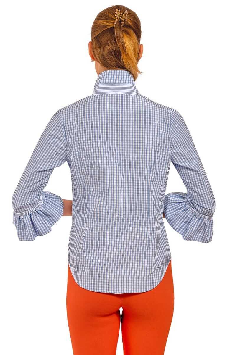 Priss Blouse - Gingham Blues