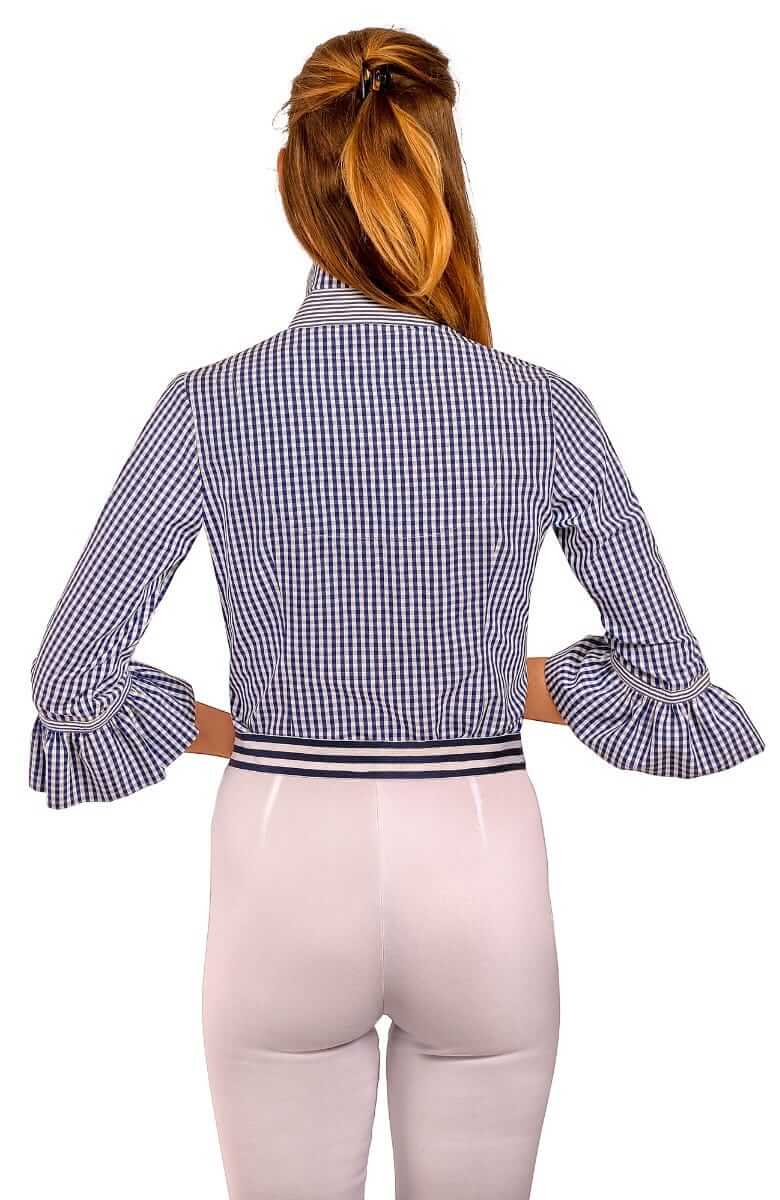 Priss Blouse - Gingham Navy