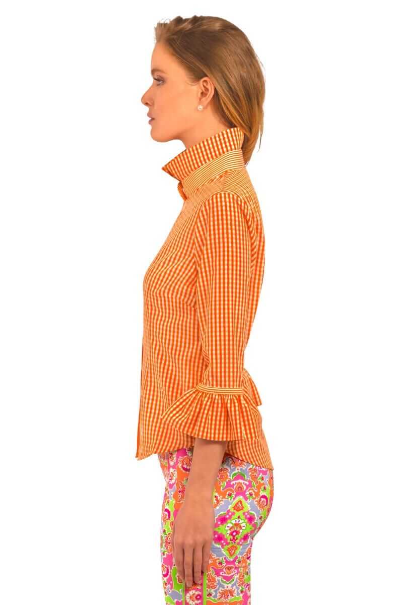 Priss Blouse - Gingham Orange