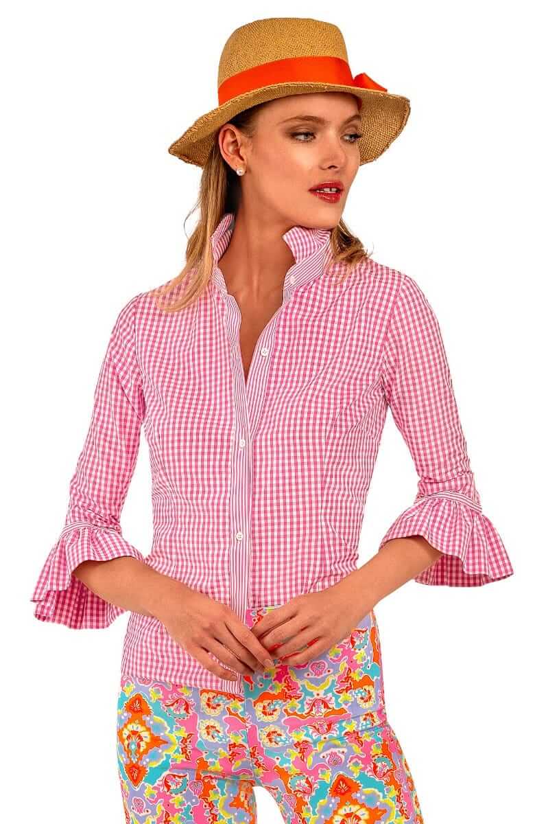 Priss Blouse - Gingham Pink