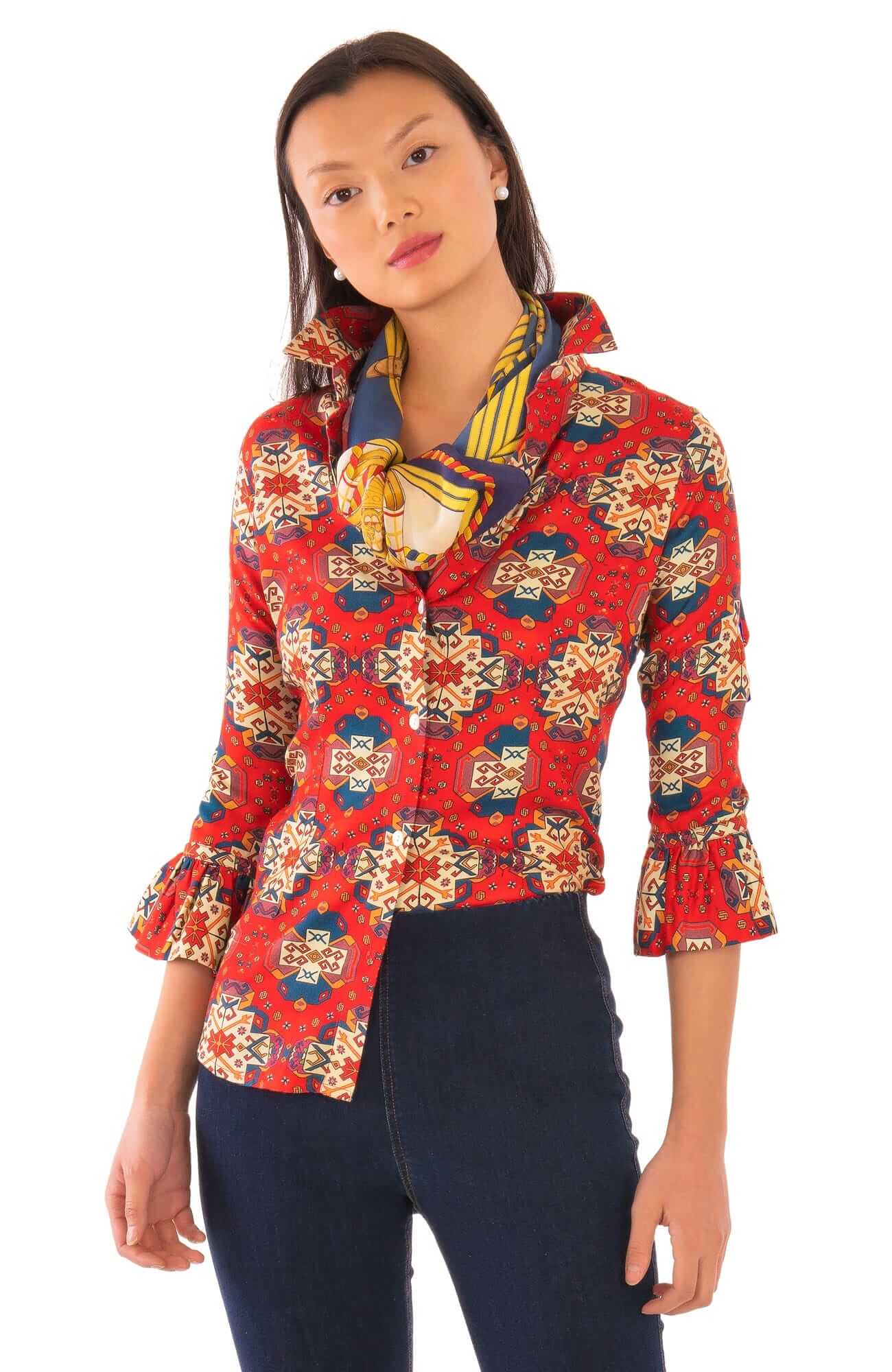 Priss Blouse - Turkey Trot - Final Sale Red