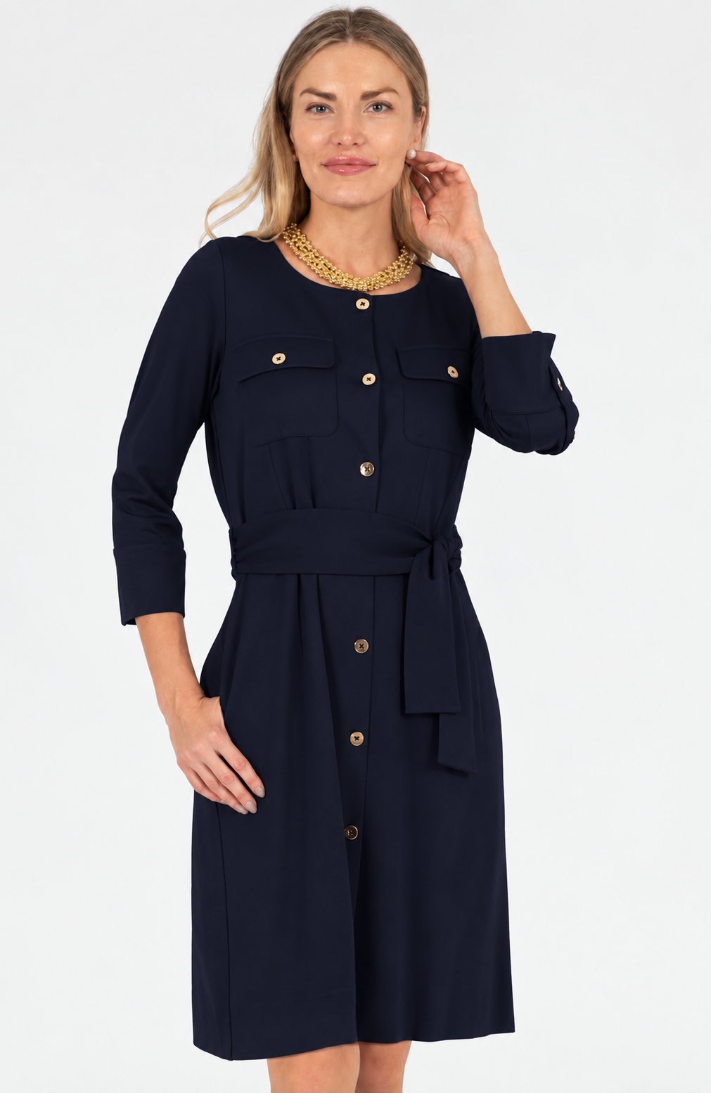 All Business Dress - Ponte Navy