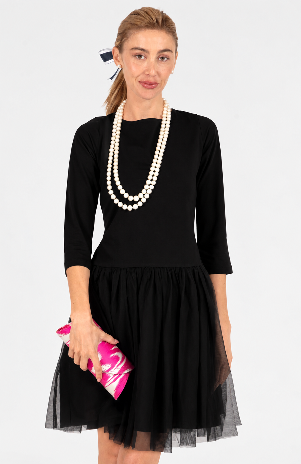 TuTu Tulle 3/4 Sleeve - Short Dress Black
