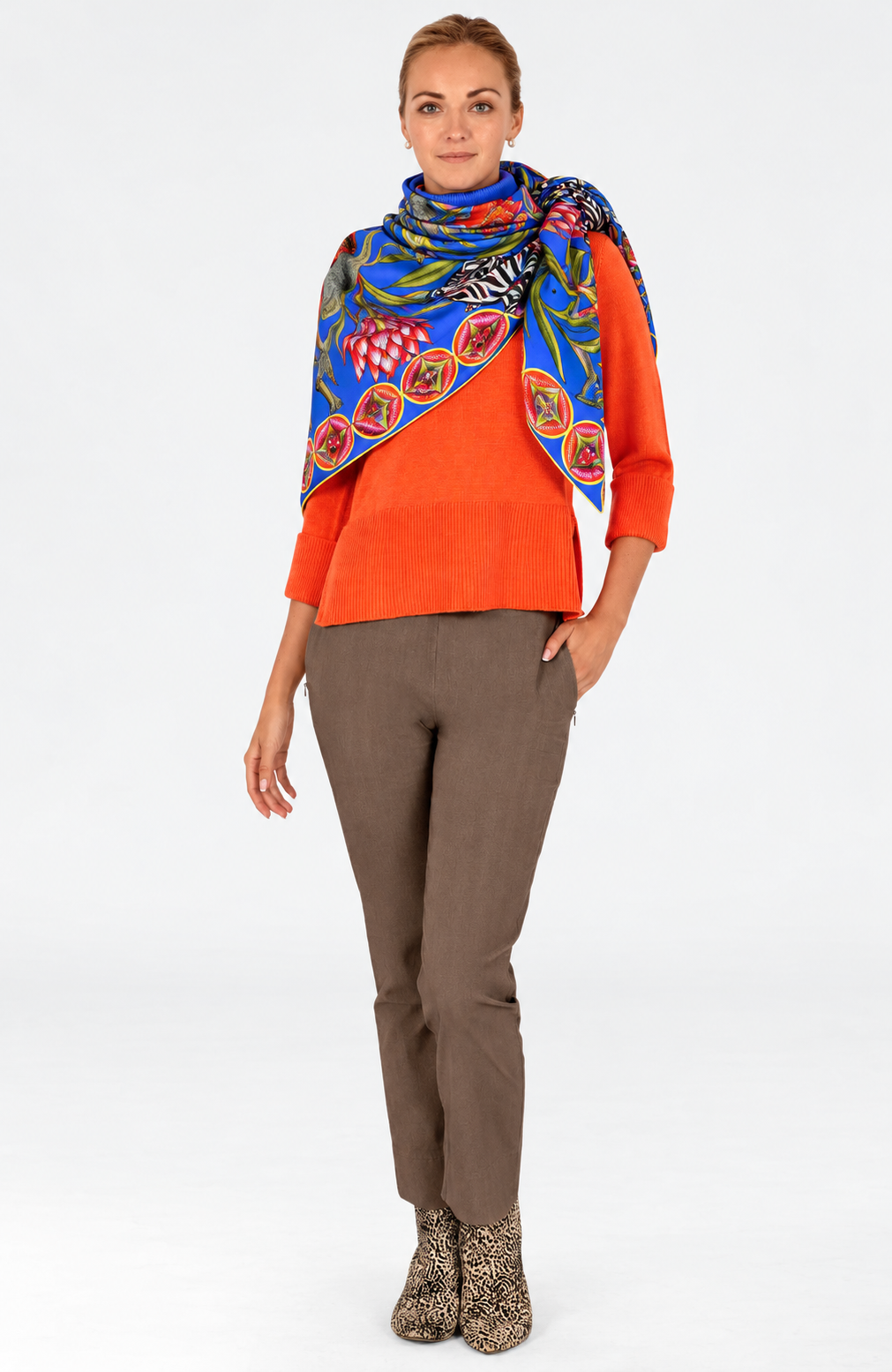 Bellezza - Silk Scarf: Safari Zebra Blues