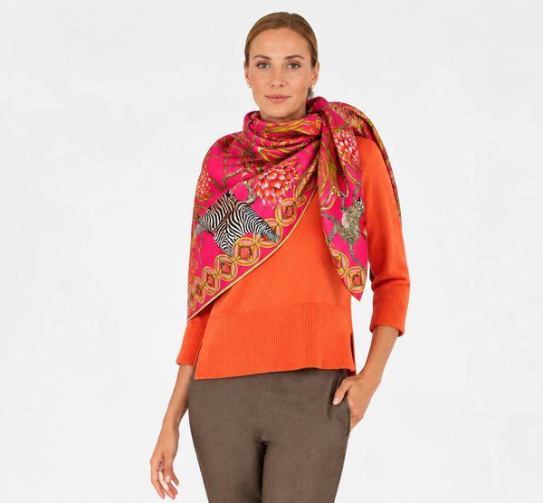 Bellezza - Silk Scarf: Safari Zebra - Gretchen Scott