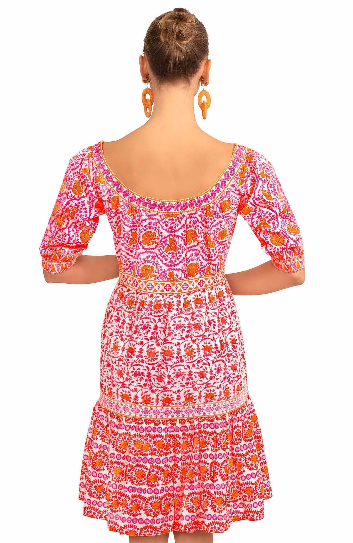 Cotton All Dolled Up Dress - East India Pink Orange