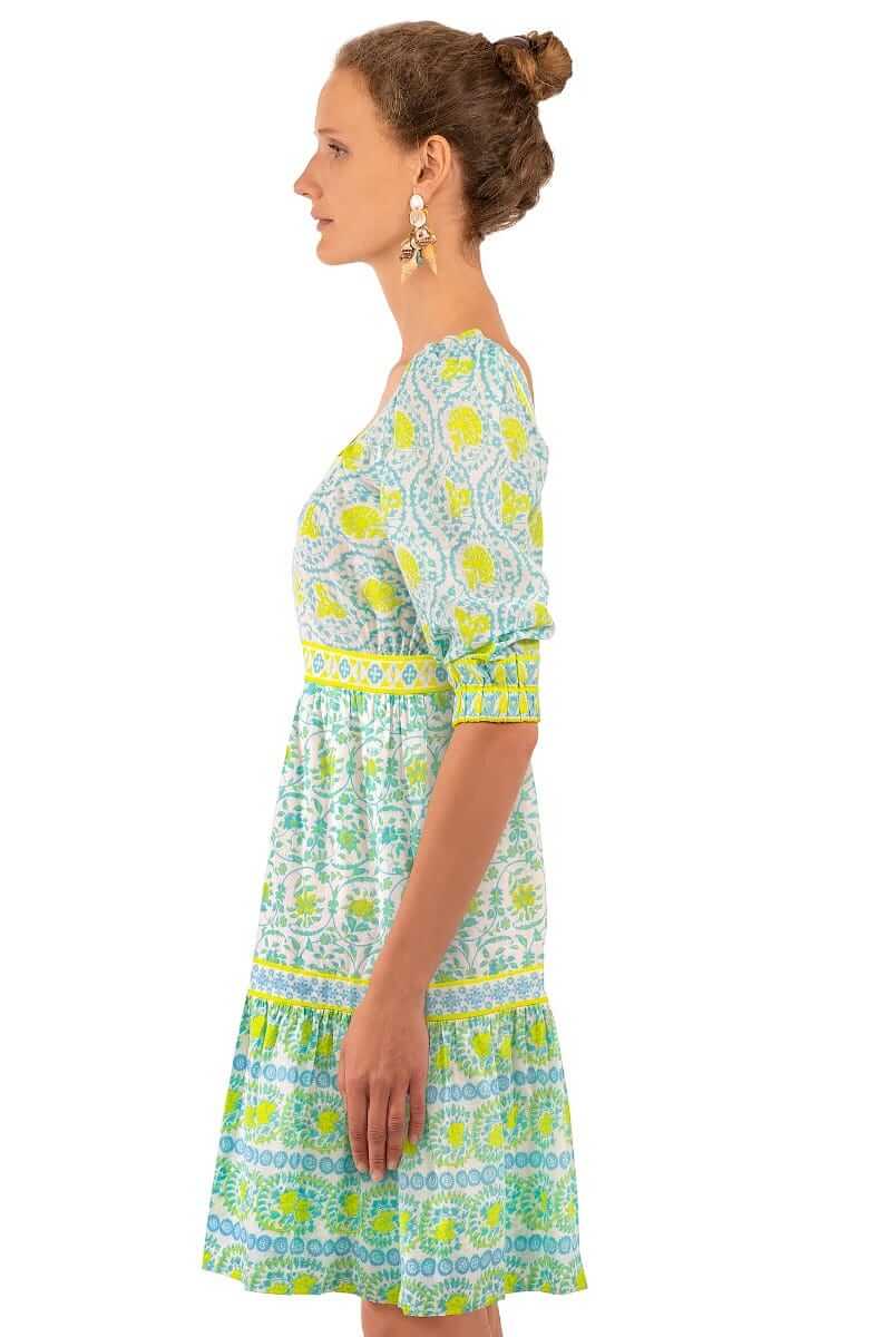 Cotton All Dolled Up Dress - East India Turq Lime