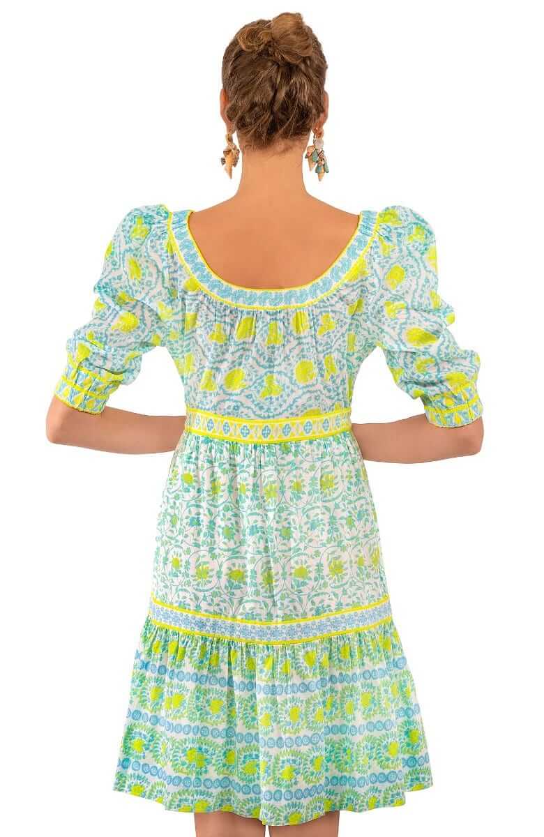 Cotton All Dolled Up Dress - East India Turq Lime