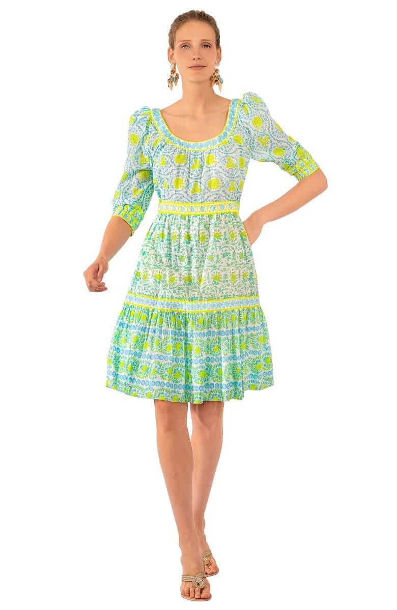 Cotton All Dolled Up Dress - East India Turq Lime