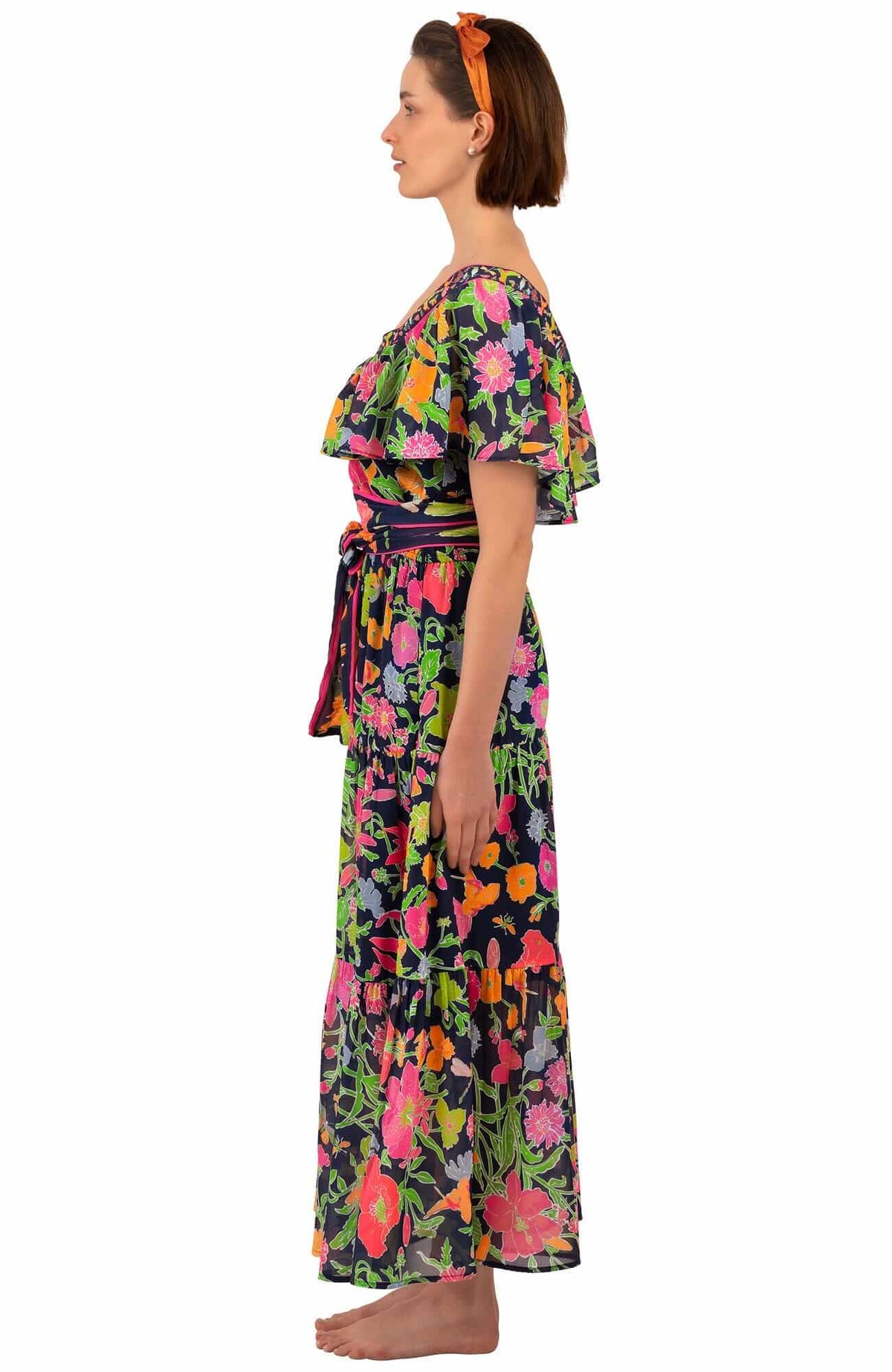 Arles Midi/Maxi Dress - Birds &amp; Bees - Final Sale Navy Brights