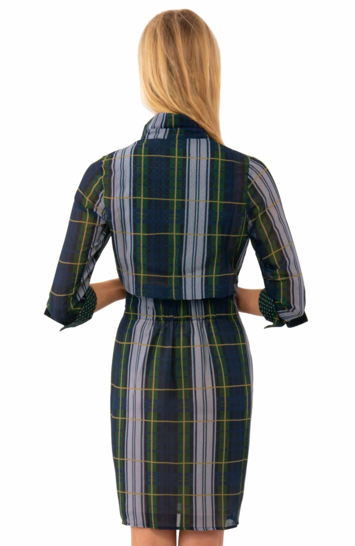 Breezy Blouson Dress Campbell Plaid - Final Sale Green