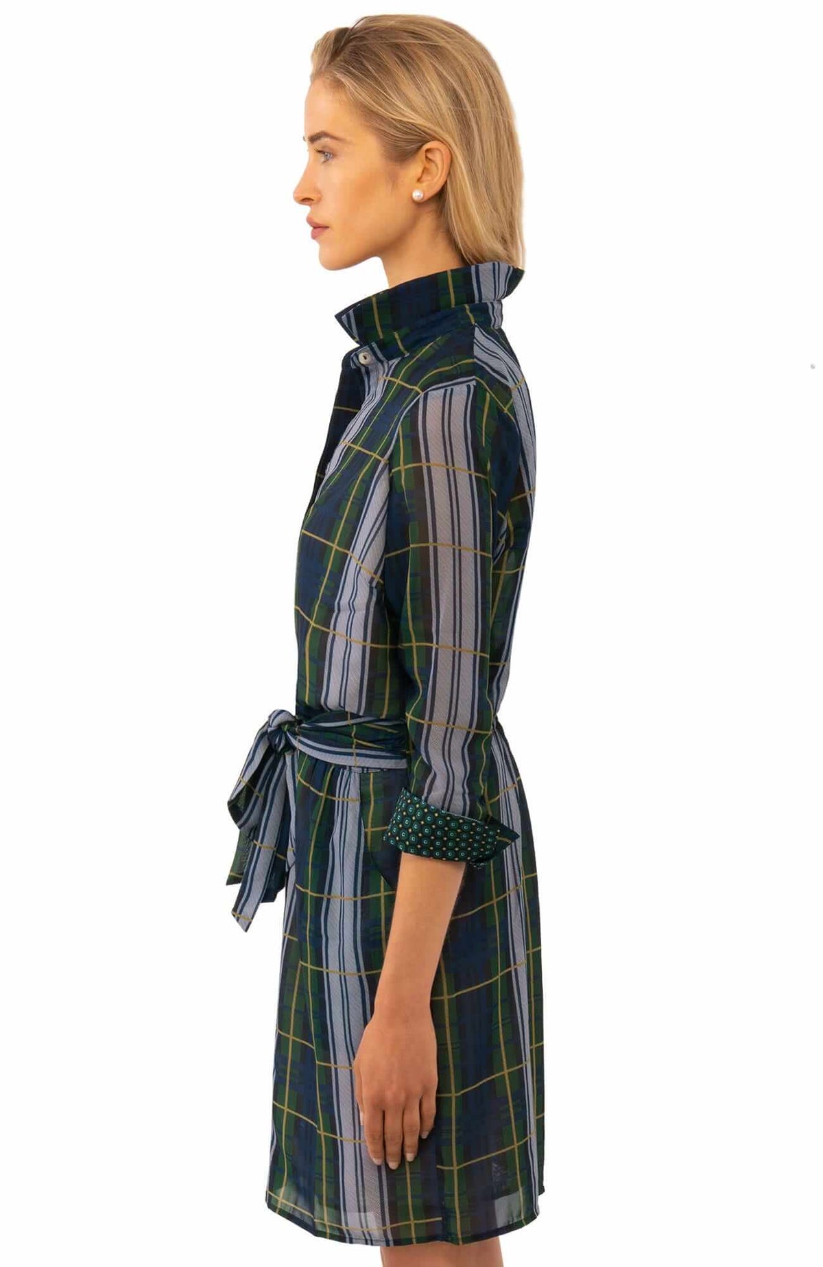 Breezy Blouson Dress Campbell Plaid - Final Sale Green