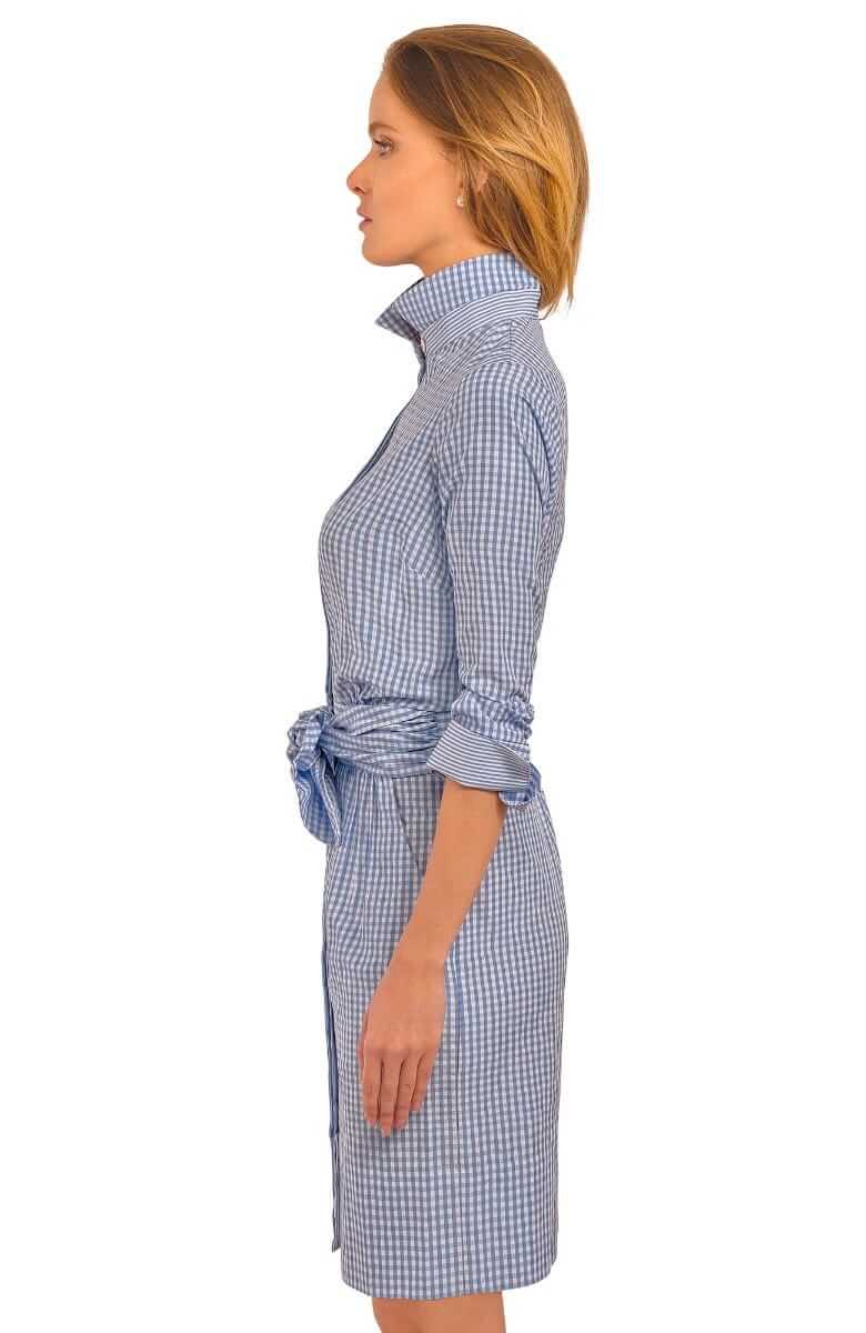 Breezy Blouson Dress - Gingham Blues