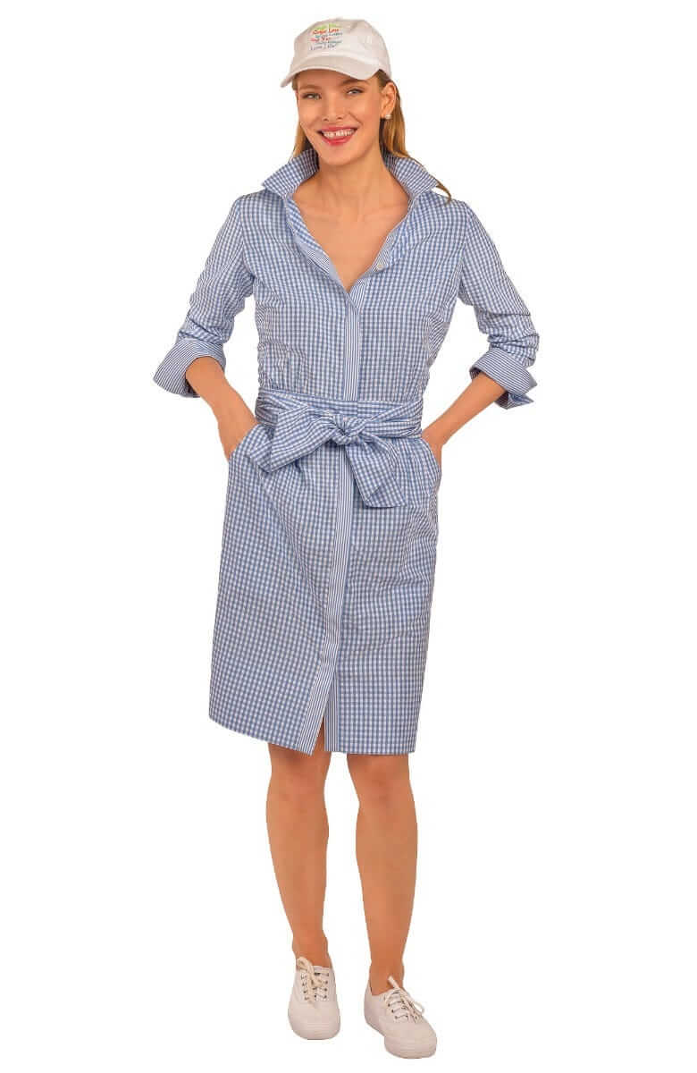 Breezy Blouson Dress - Gingham Peri