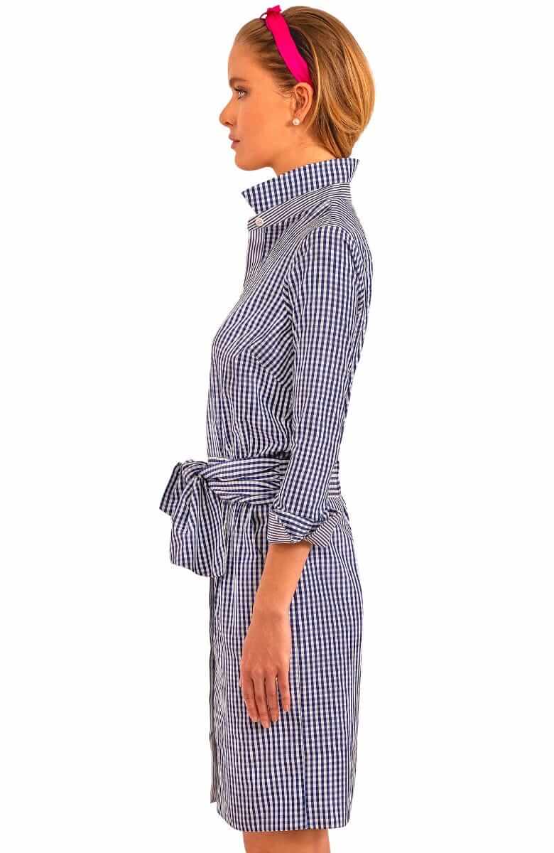 Breezy Blouson Dress - Gingham Navy