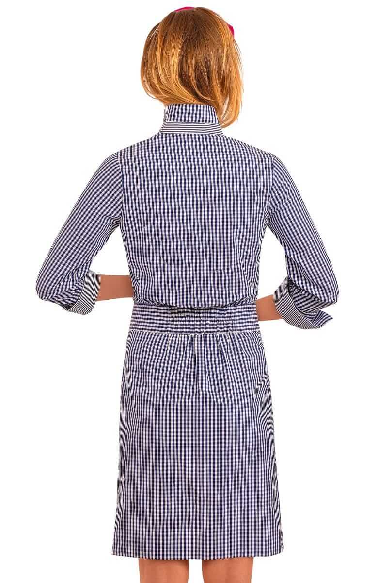 Breezy Blouson Dress - Gingham Navy