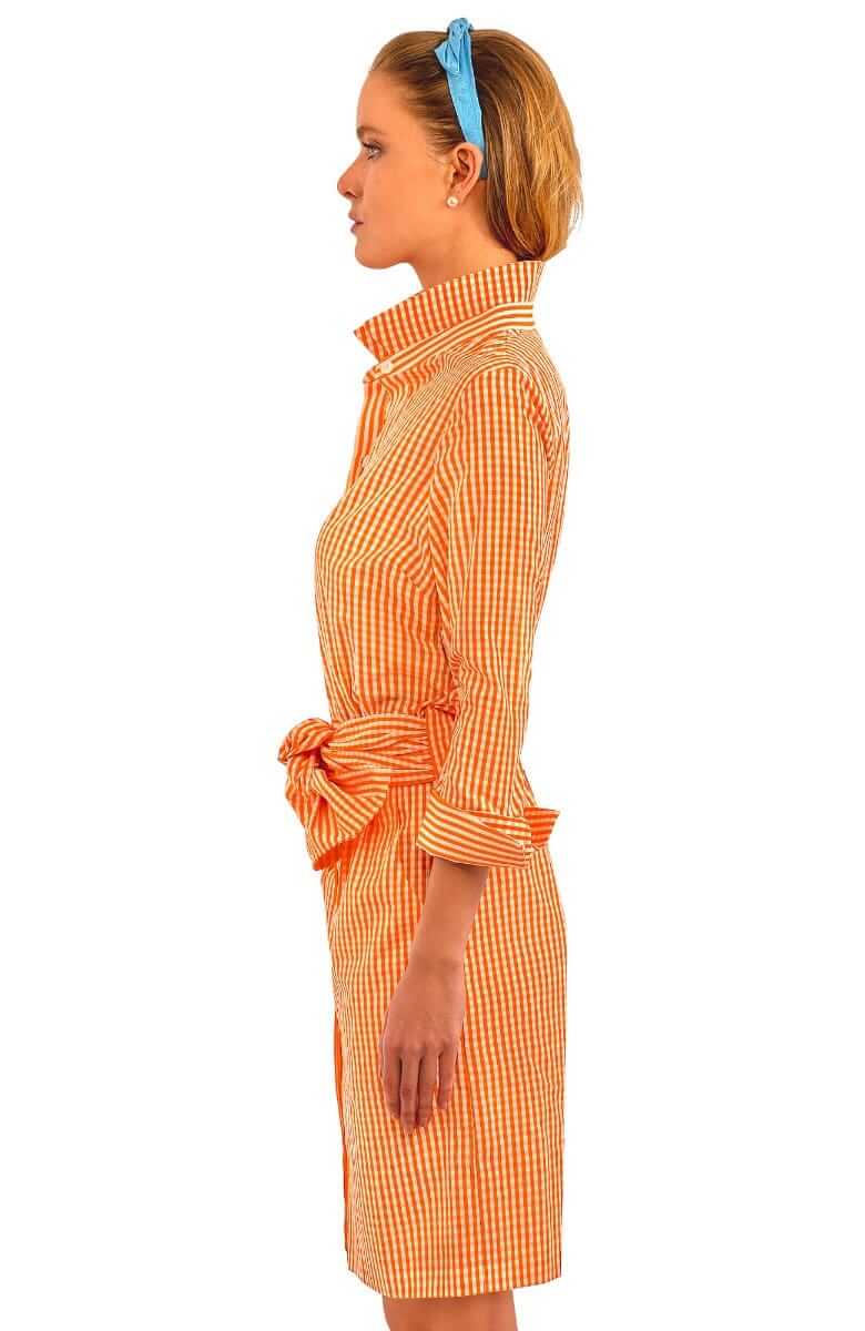 Breezy Blouson Dress - Gingham Orange