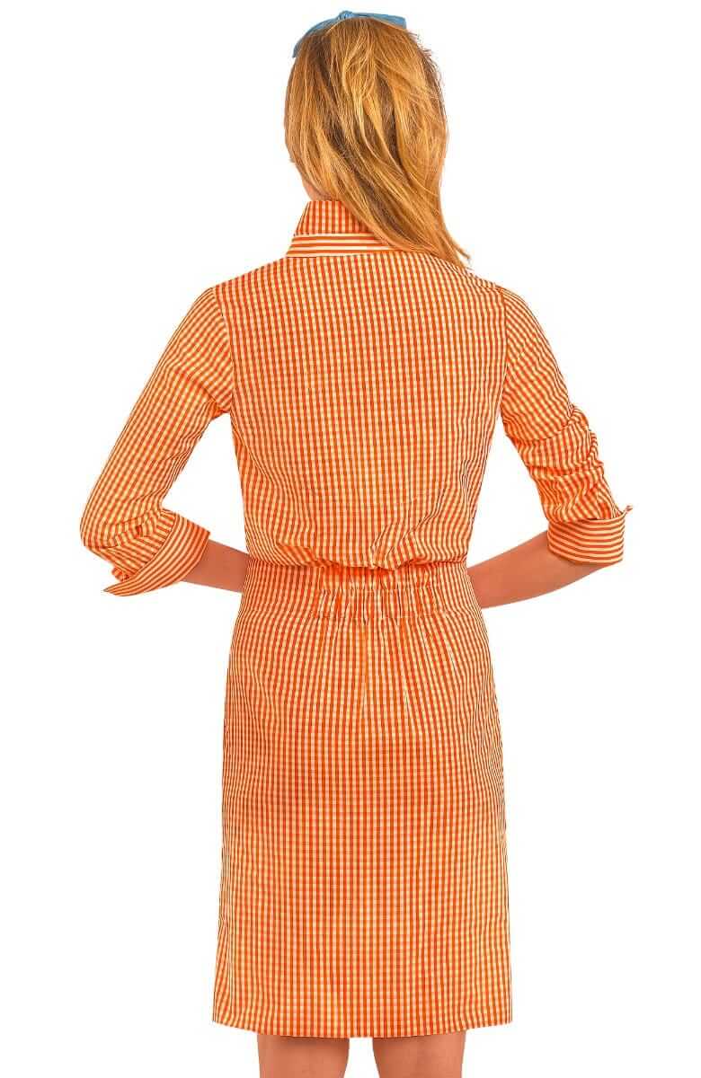 Breezy Blouson Dress - Gingham Orange