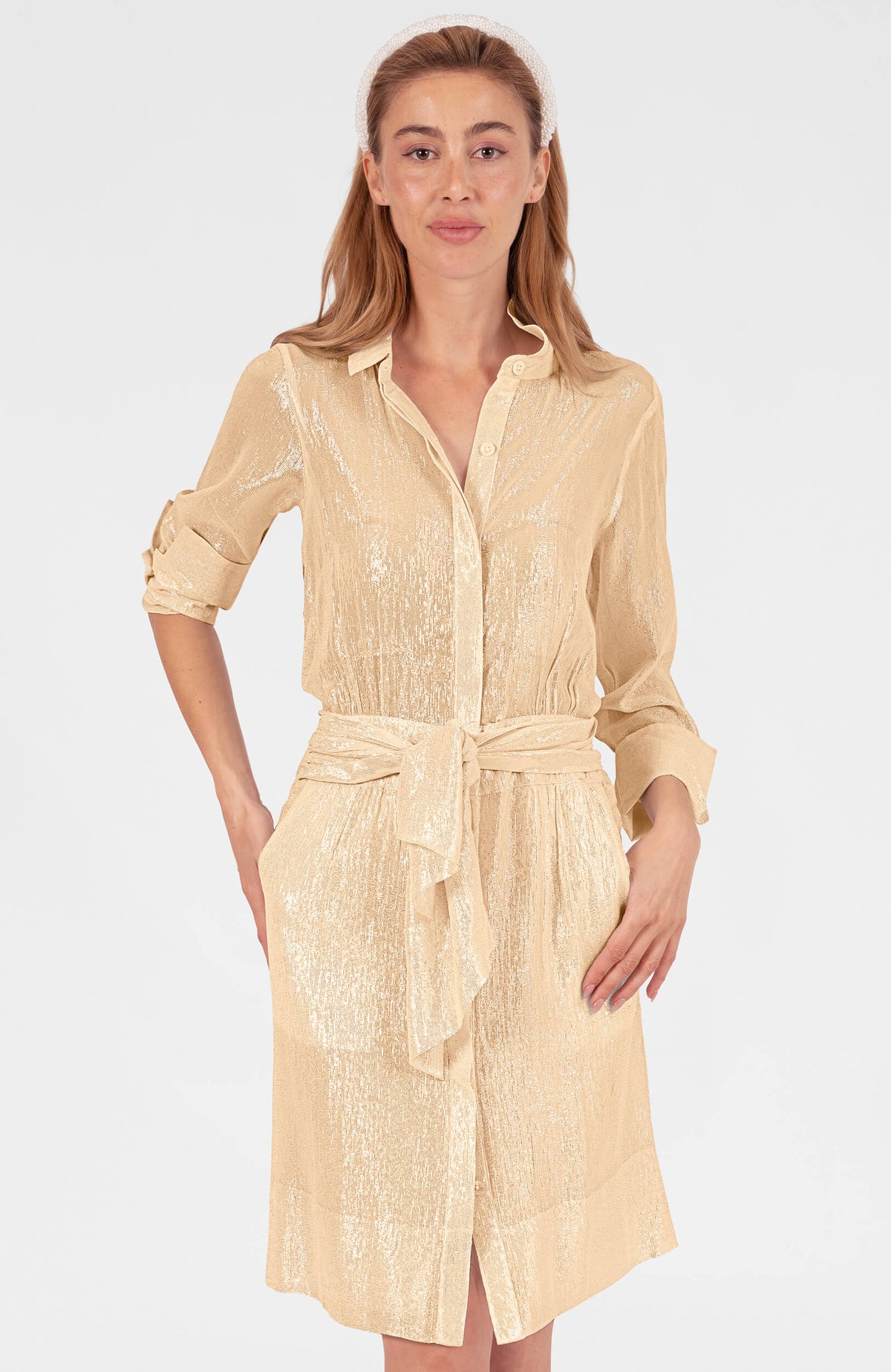 Lurex Breezy Blouson Dress